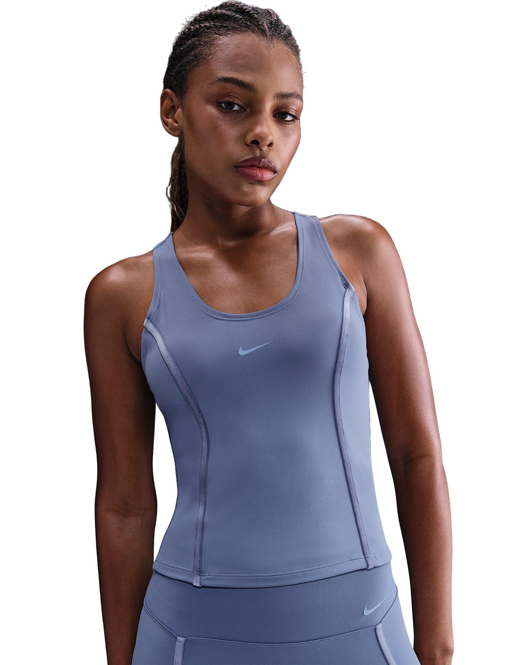 Nike Women's One Dri-FIT Fitted Tank Top - Indigo - INDIGO Thumbnail View 1