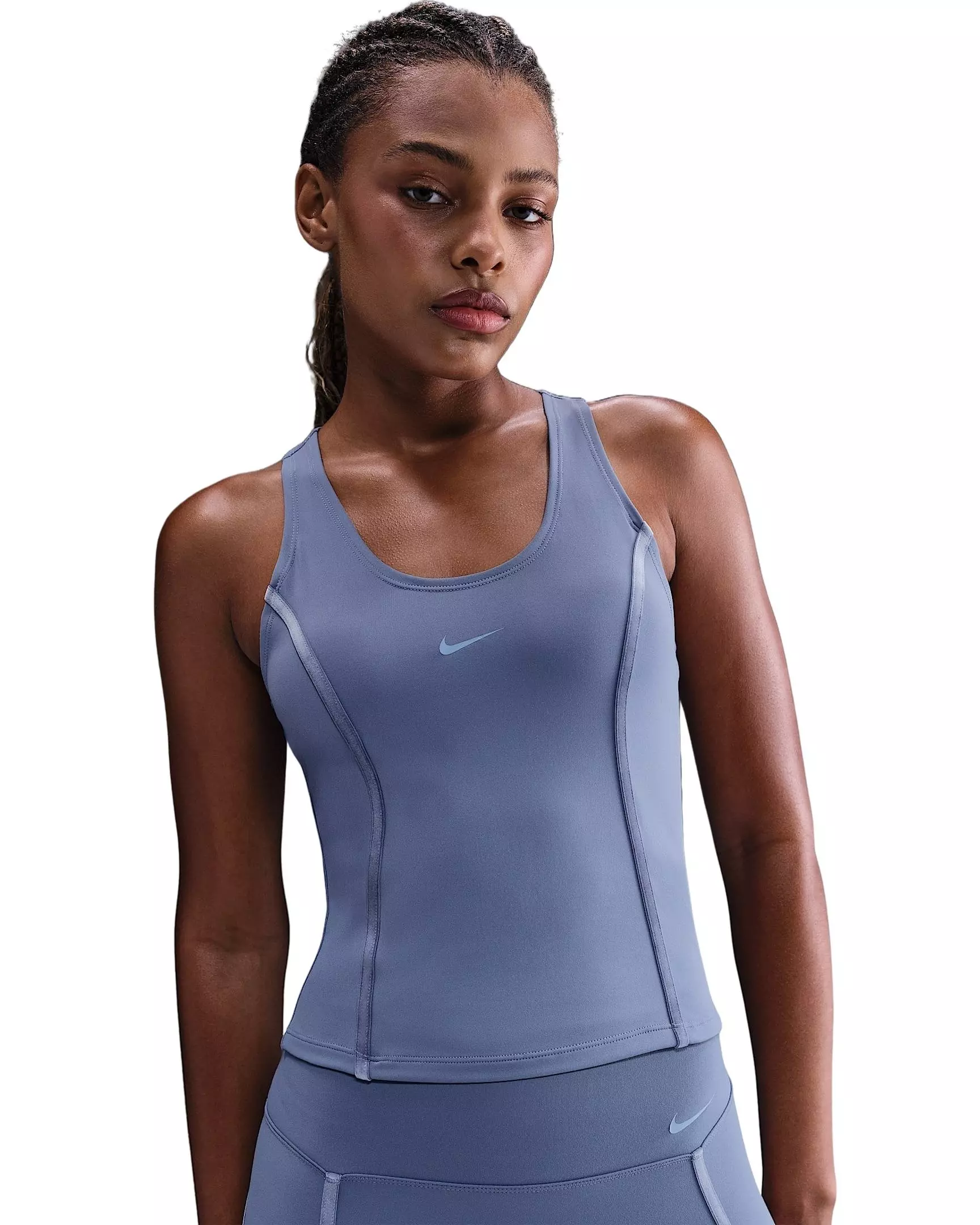 Nike Women's One Dri-FIT Fitted Tank Top - Indigo - INDIGO