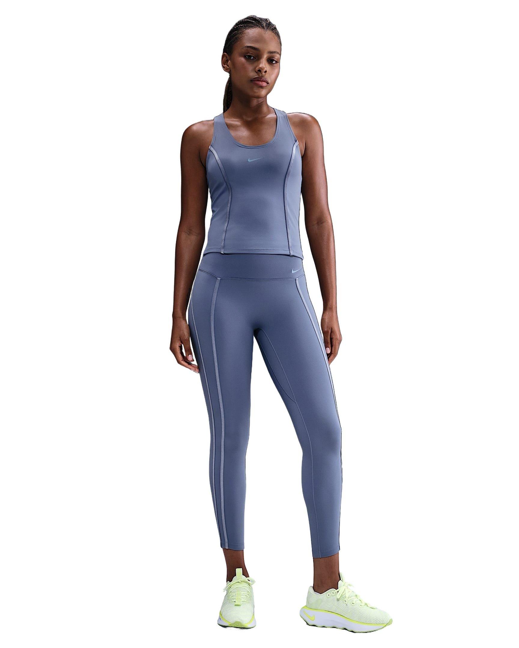 Nike Women's One Dri-FIT Fitted Tank Top - Indigo - INDIGO Thumbnail View 4