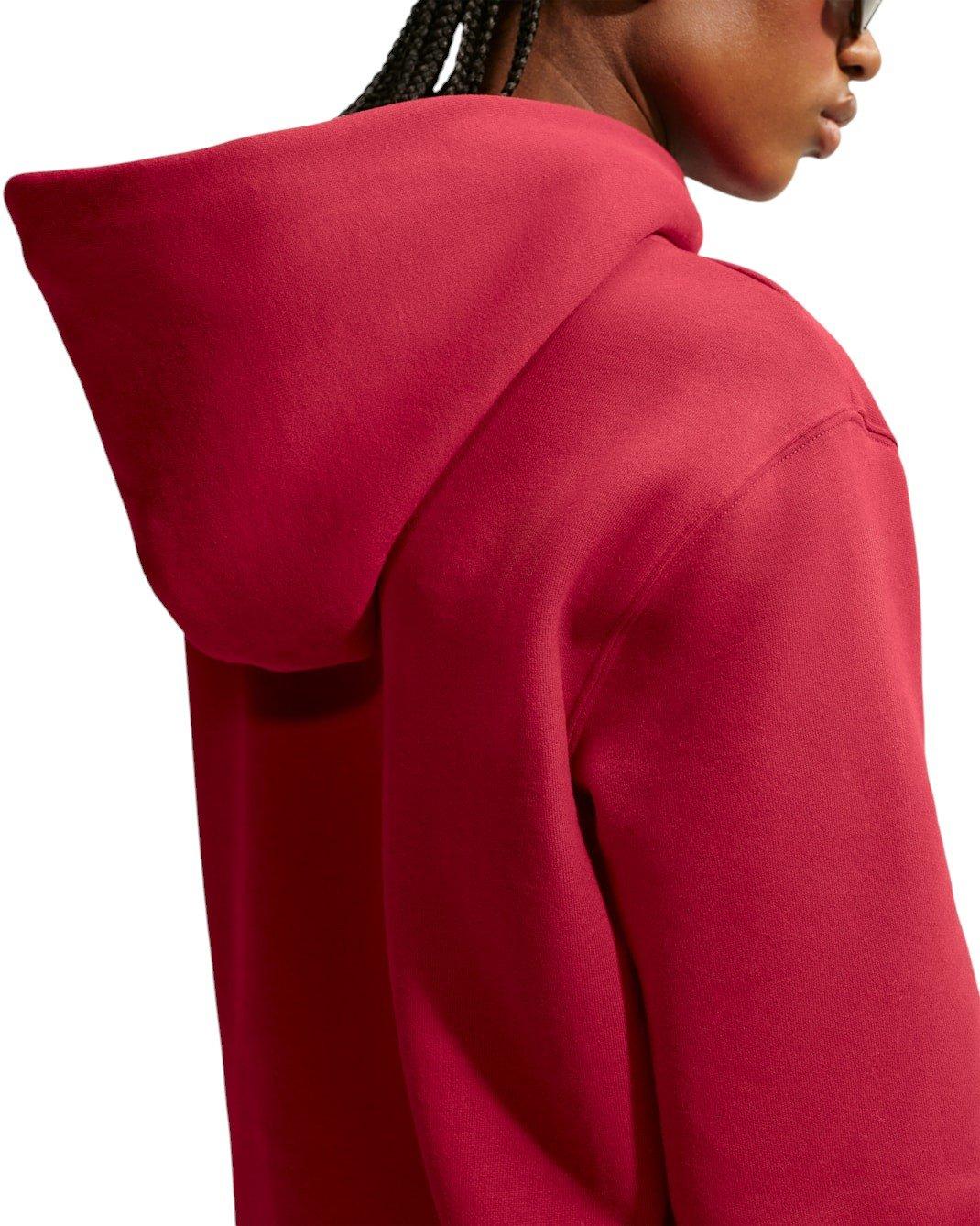 Nike Women's Studio Fleece Medium Weight Embroidered Logo Pullover Hoodie - Red - RED