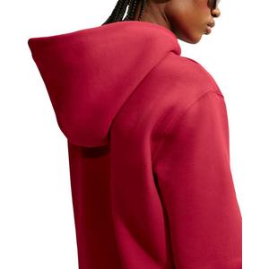 Nike Women's Studio Fleece Medium Weight Embroidered Logo Pullover Hoodie - Red - RED