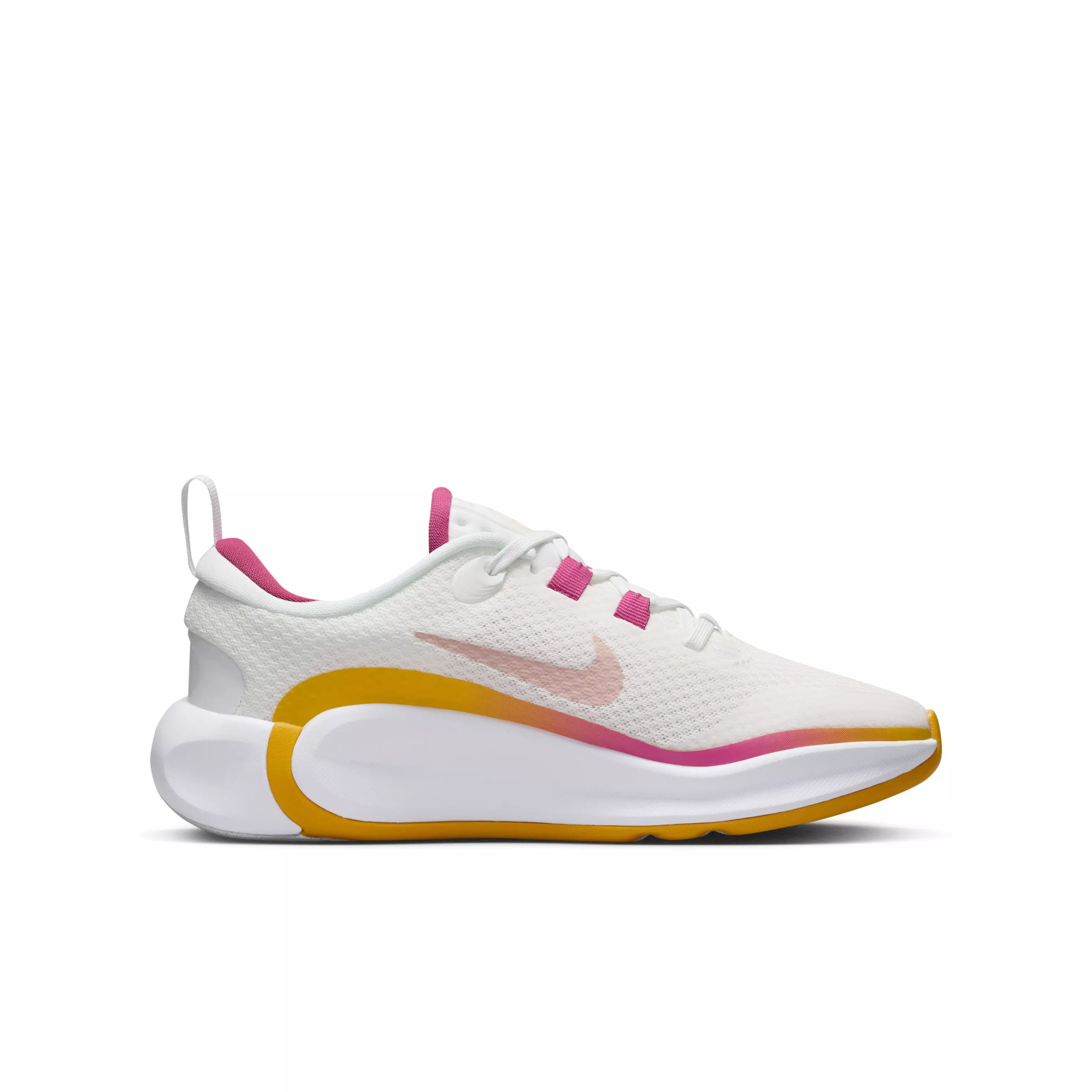 Nike Infinity Flow "White/Pinksicle/University Gold/Arctic Orange" Grade School Boys' Running Shoe - WHITE/PINKSICLE/GOLD/ORANGE