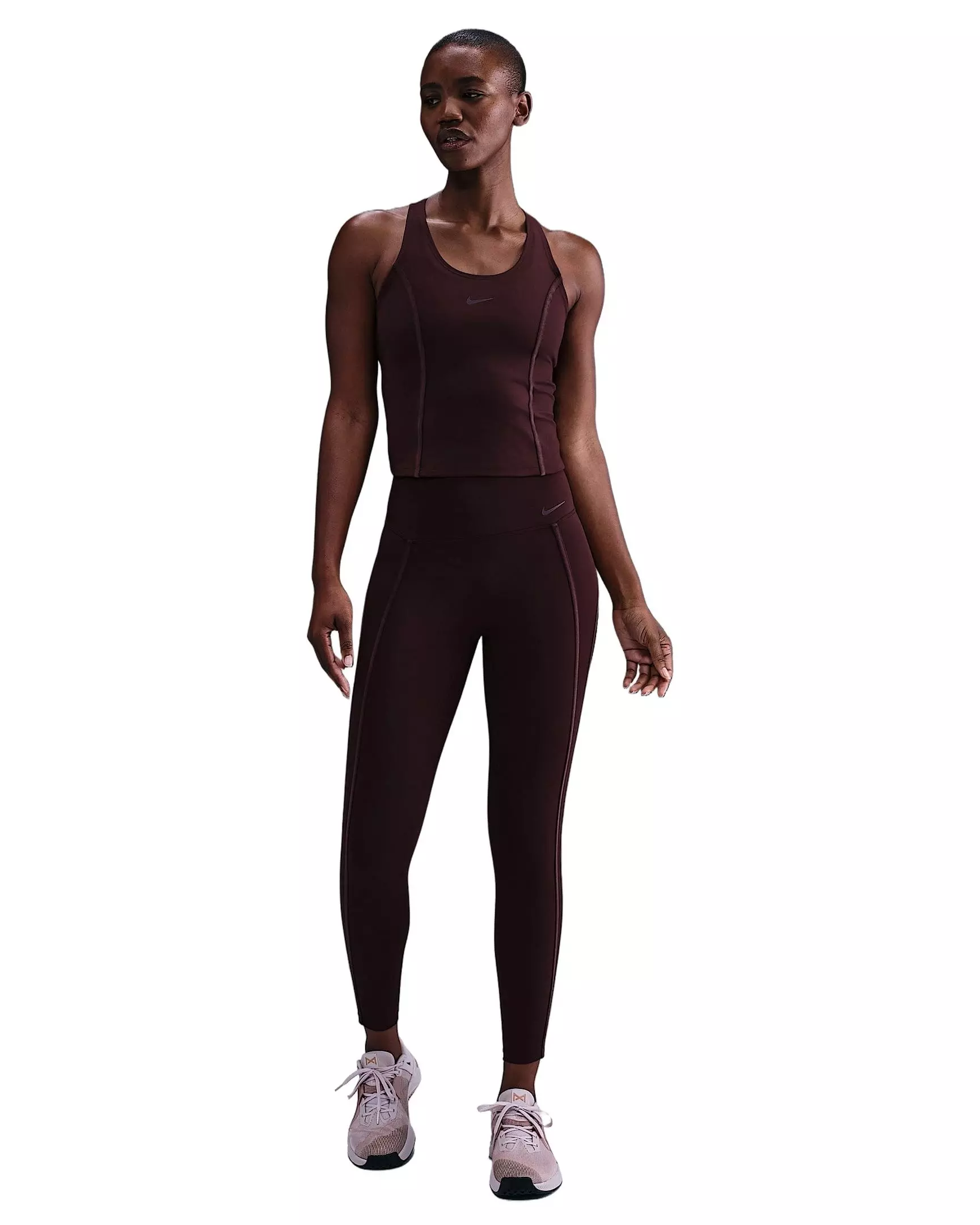 Nike Women's One Dri-FIT Fitted Tank Top -Burgundy - BURGUNDY