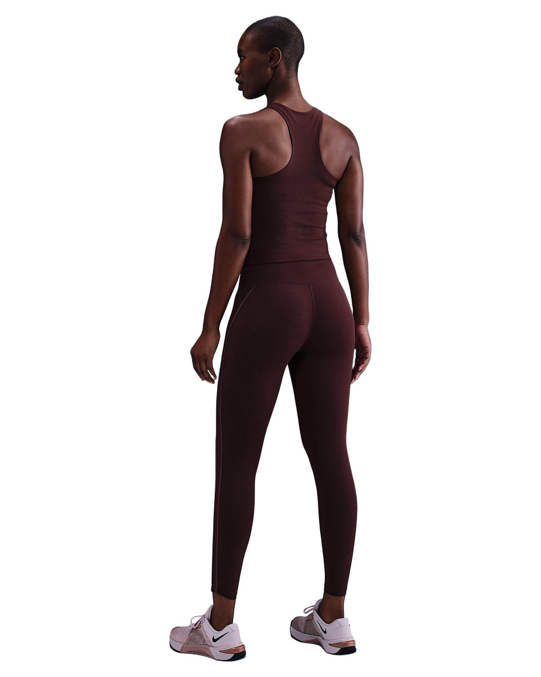 Nike Women's One Dri-FIT Fitted Tank Top -Burgundy - BURGUNDY Thumbnail View 5