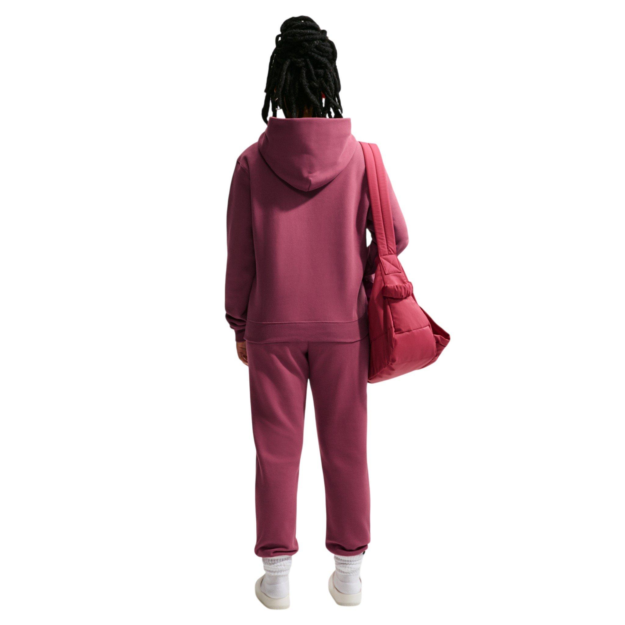 Nike Women's Studio Fleece Medium Weight Embroidered Logo Pullover Hoodie - Pink - PINK