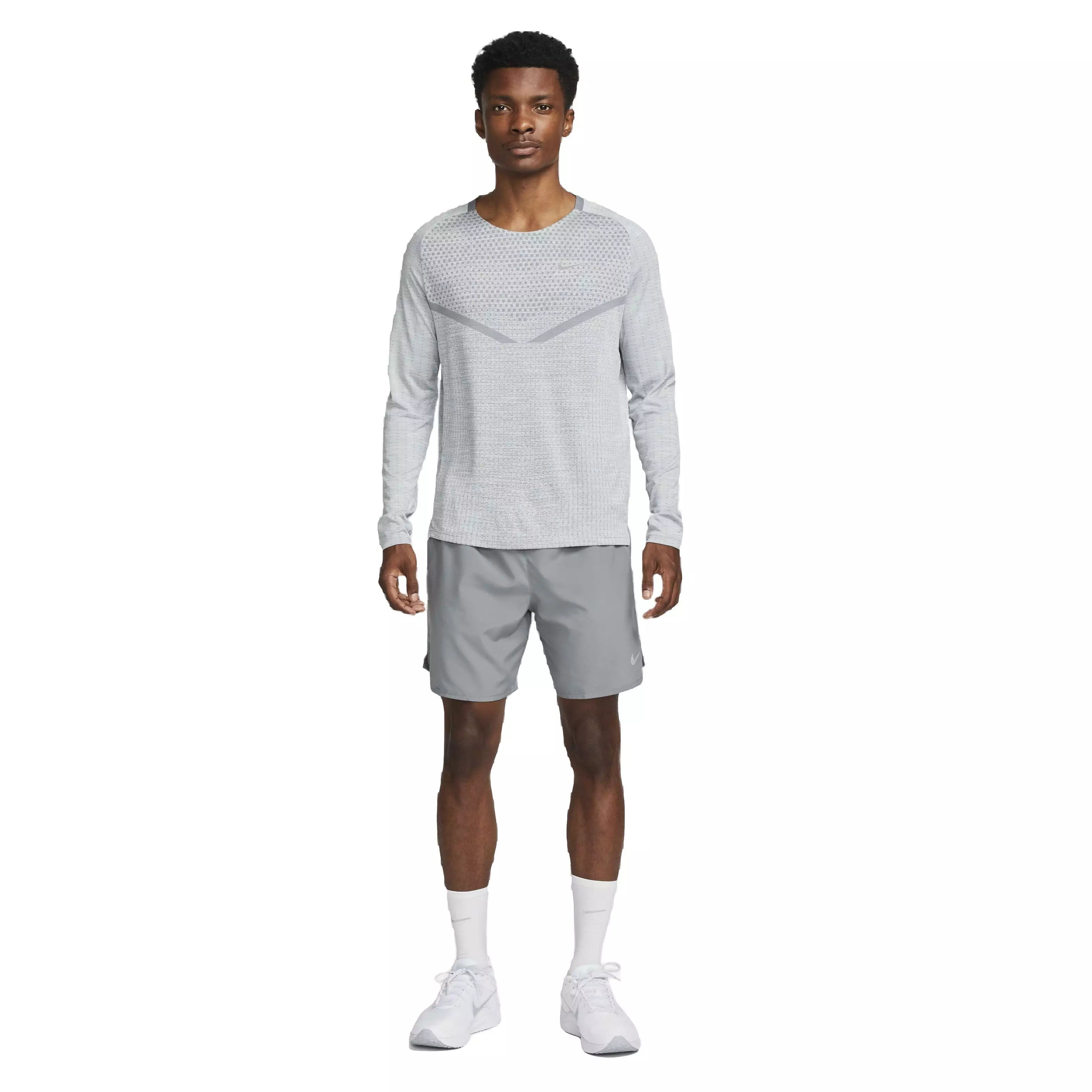 Nike Men's Dri-FIT Challenger 7" Brief-Lined Running Shorts - GREY
