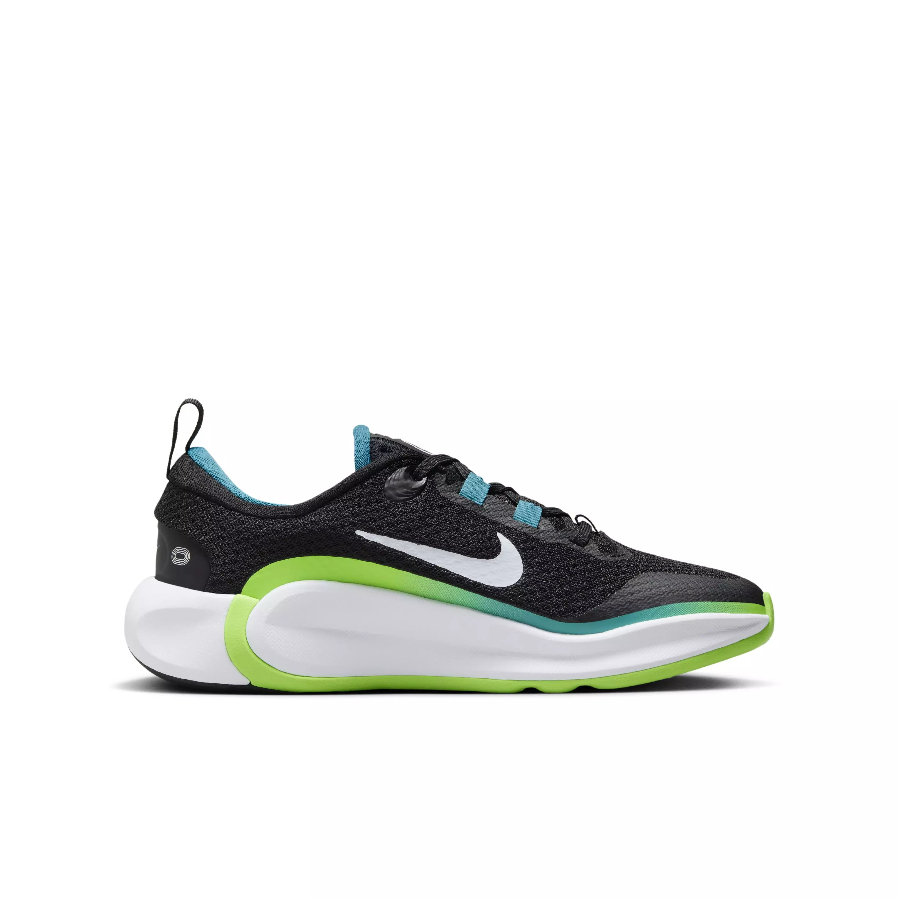 Nike Infinity Flow "Black/Aquamarine/Green Strike/Football Grey" Grade School Boys' Running Shoe - BLACK/AQUAMARINE/GREEN/GREY