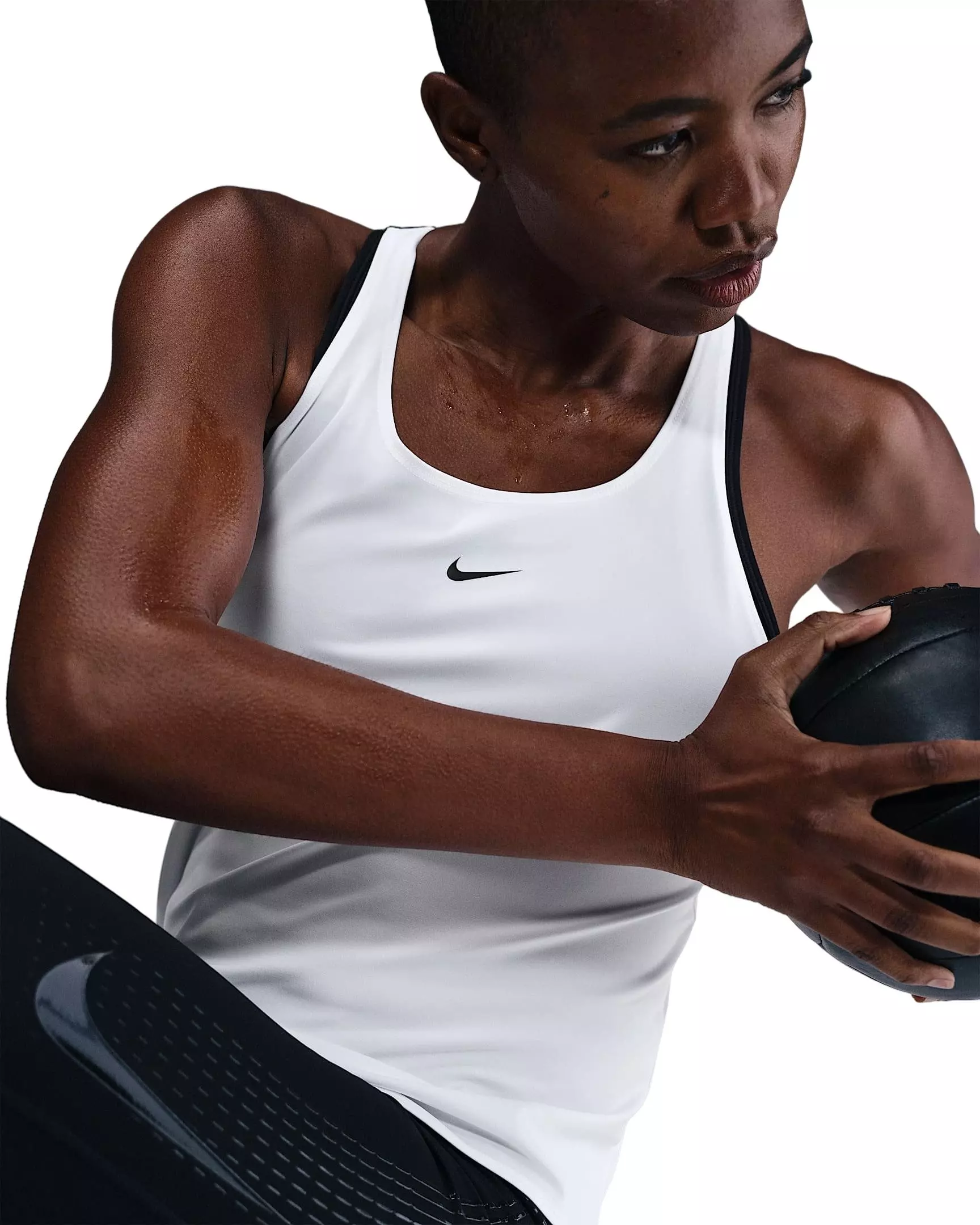 Nike Women's Pro Dri-FIT Elastika Tank Top - White - WHITE