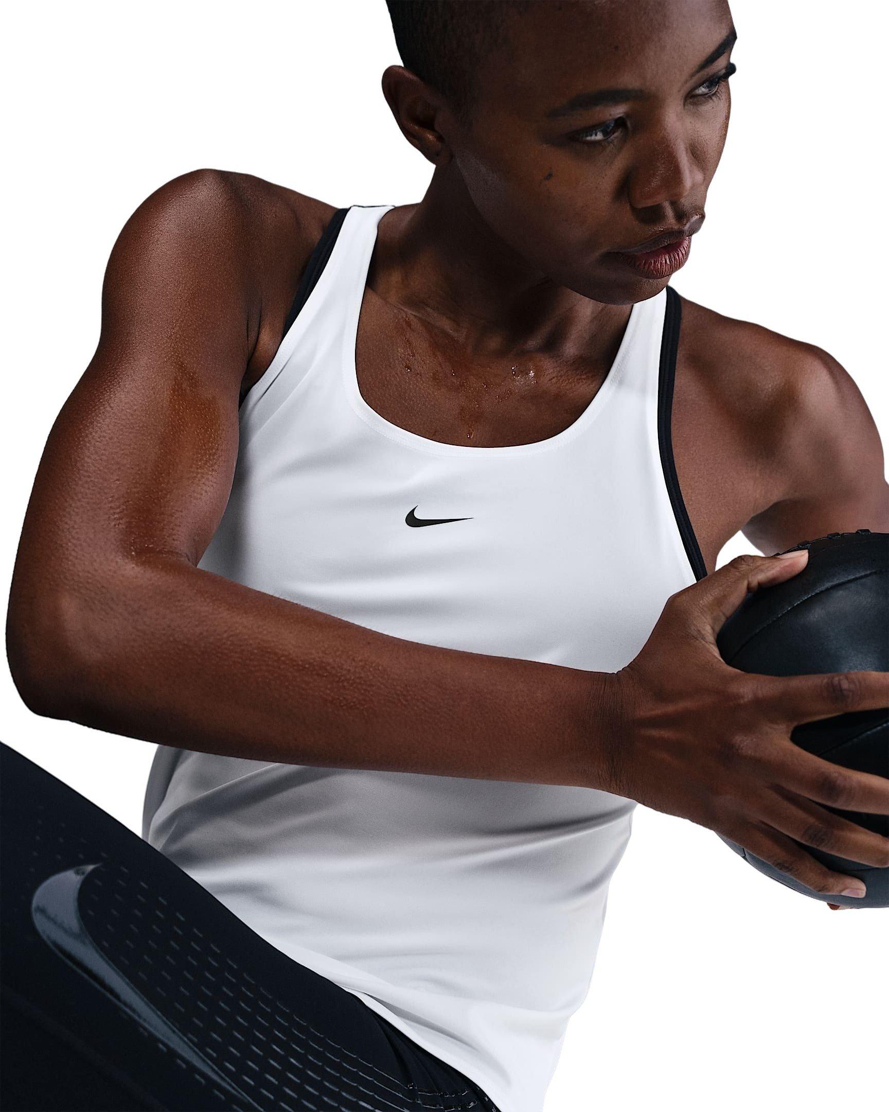 Nike Women's Pro Dri-FIT Elastika Tank Top -White - WHITE Thumbnail View 3