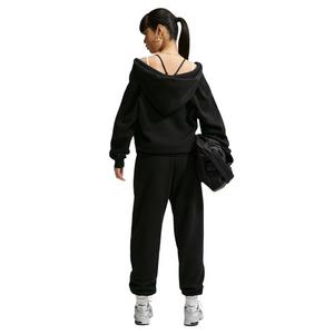 Nike Women's Studio Fleece Medium Weight Full-Zip Hooded Jacket - Black/Off-White - BLACK/OFF-WHITE