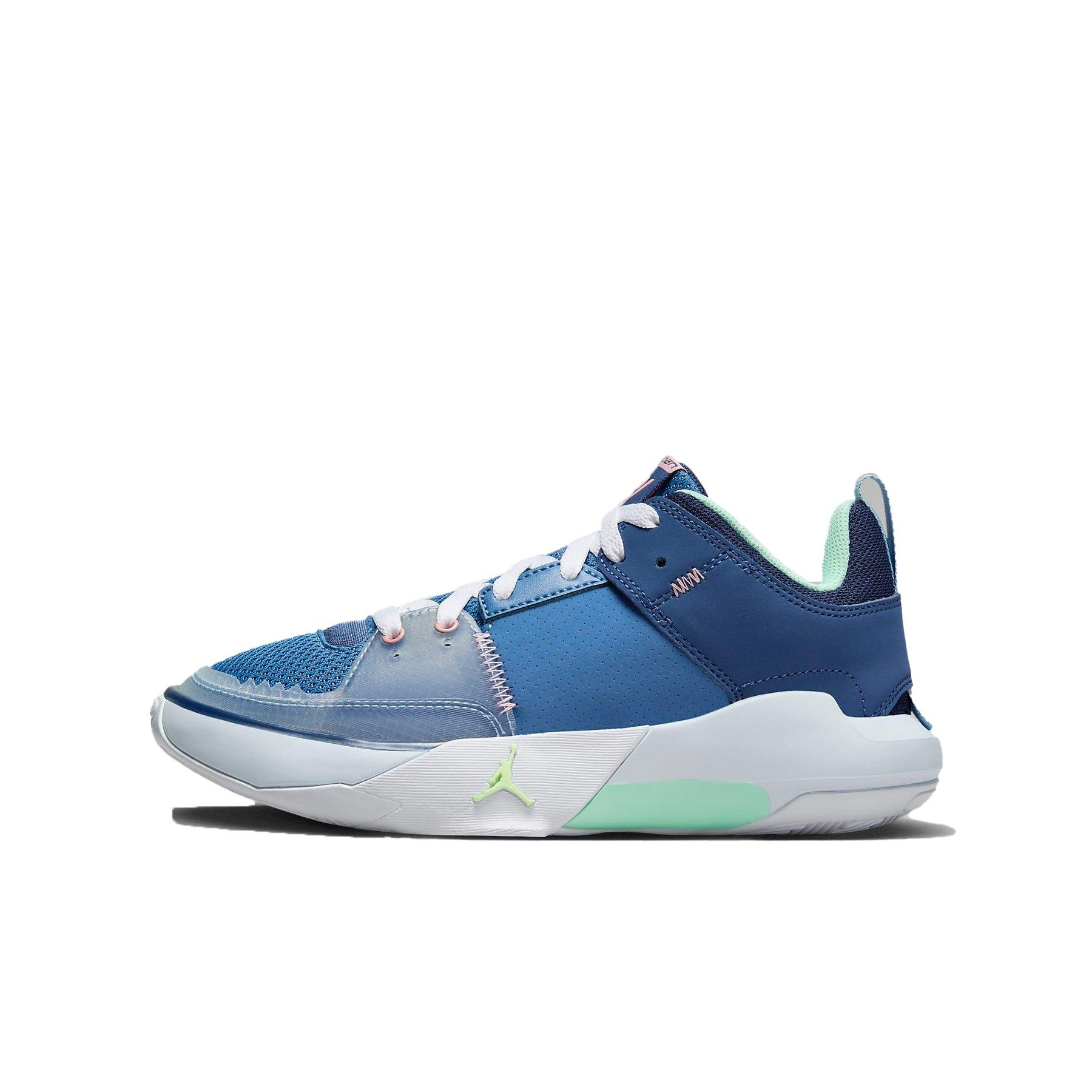 Jordan One Take 5 "Stone Blue/Mystic Navy/Midnight Navy/Bleached Coral" Grade School Boys' Shoe - BLUE/NAVY/CORAL Thumbnail View 2