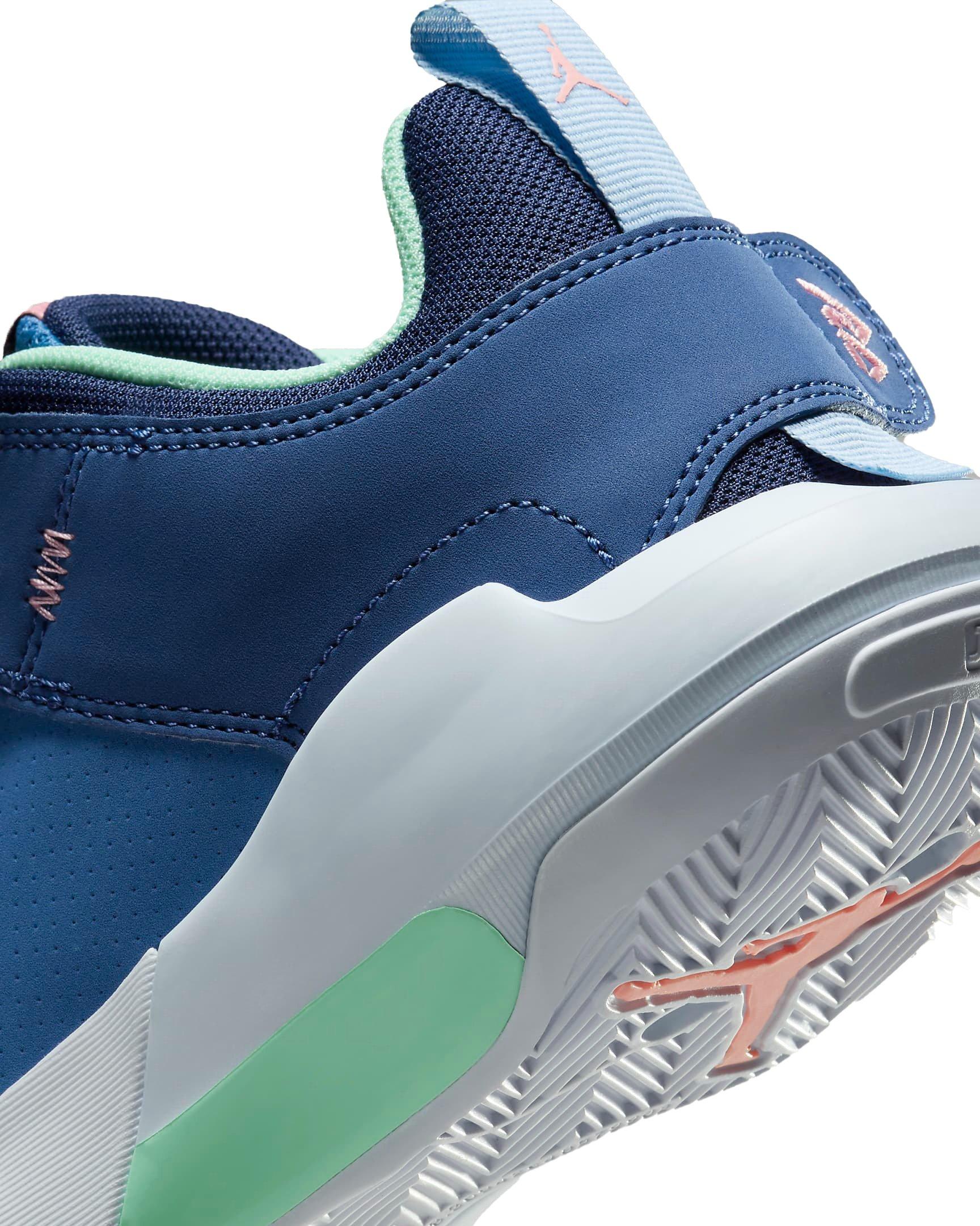 Jordan One Take 5 "Stone Blue/Mystic Navy/Midnight Navy/Bleached Coral" Grade School Boys' Shoe - BLUE/NAVY/CORAL Thumbnail View 7