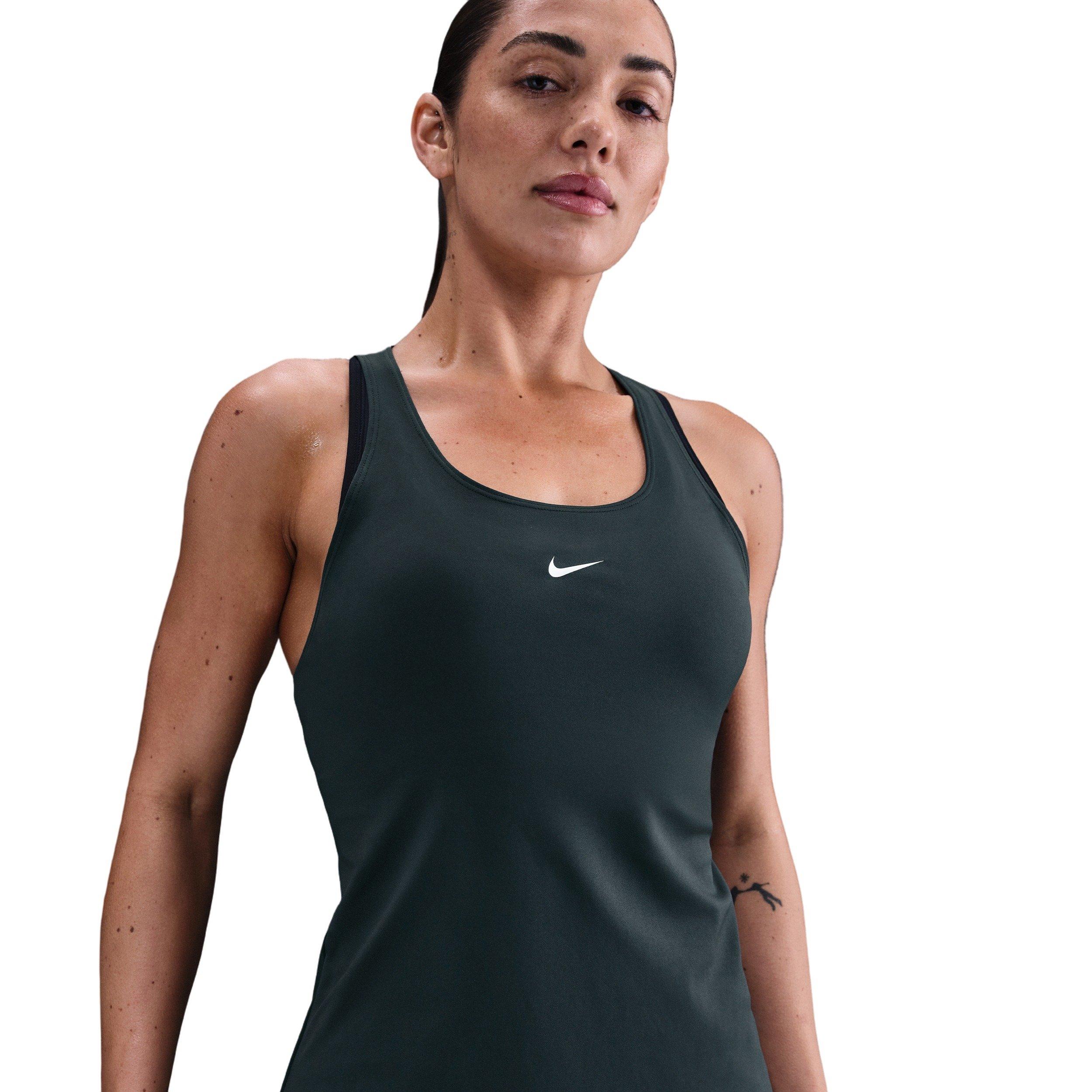 Nike Women's Pro Dri-FIT Elastika Tank Top -Seaweed Green - SEAWEED GREEN Thumbnail View 1