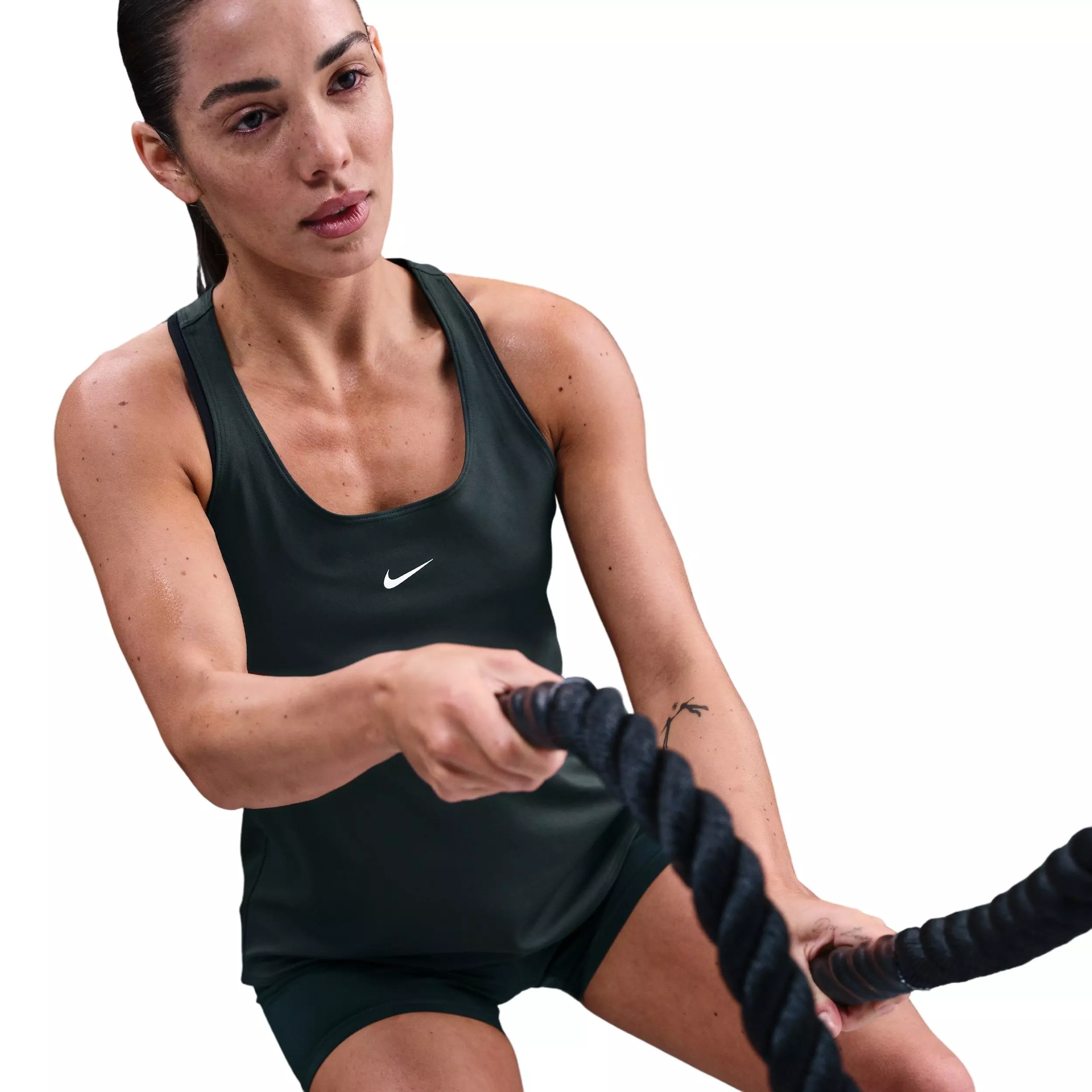 Nike Women's Pro Dri-FIT Elastika Tank Top -Seaweed Green - SEAWEED GREEN