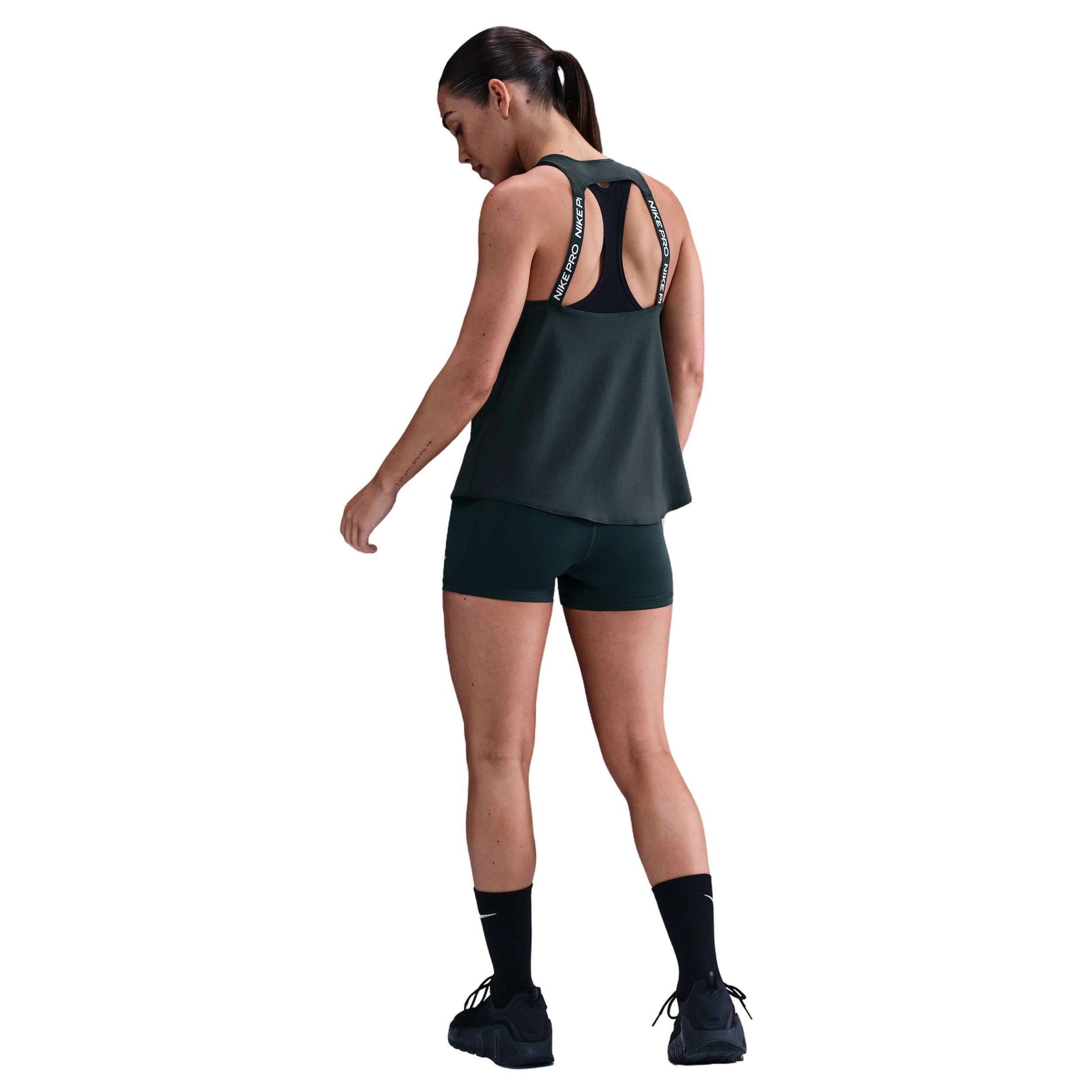 Nike Women's Pro Dri-FIT Elastika Tank Top -Seaweed Green - SEAWEED GREEN Thumbnail View 5