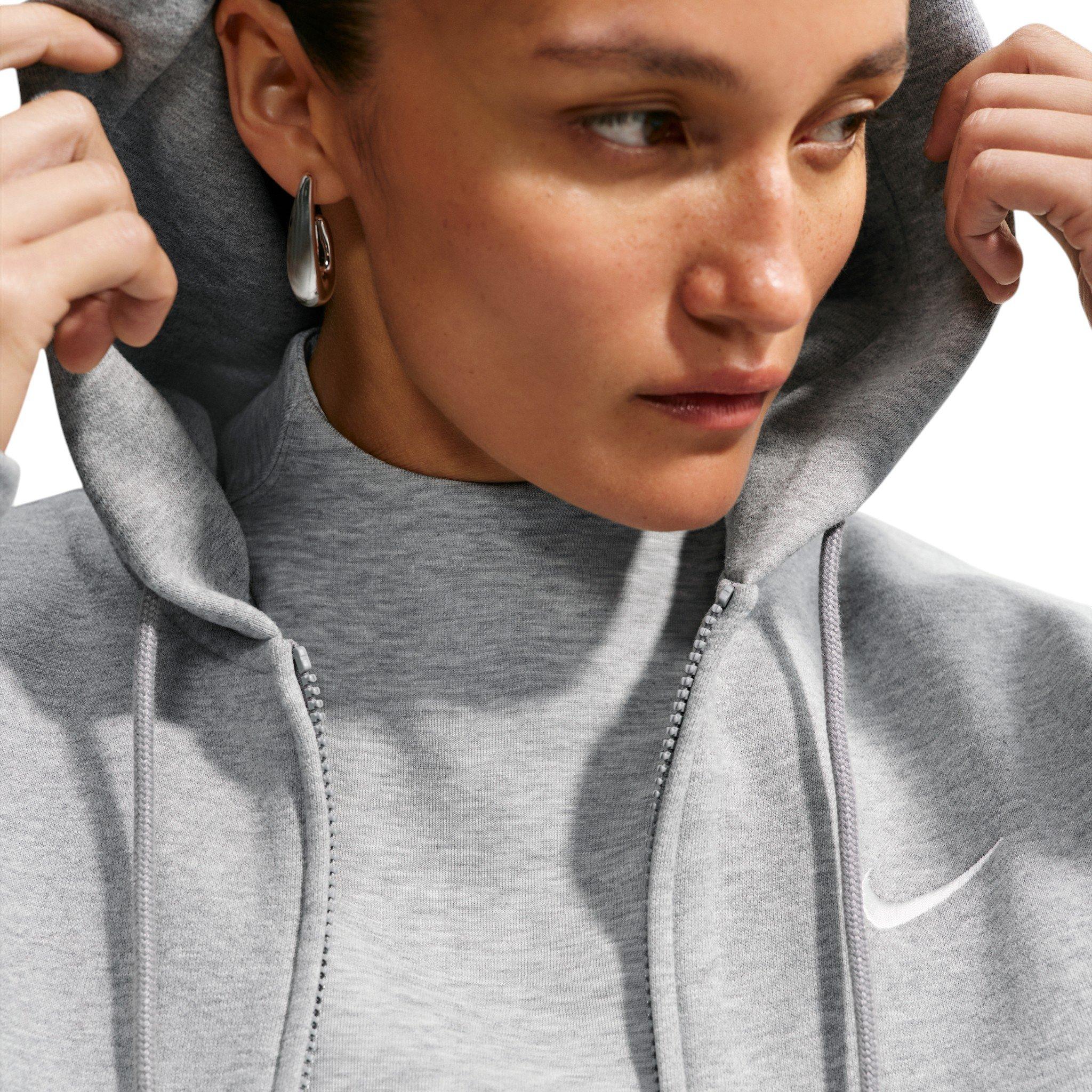 Nike Women's Studio Fleece Medium Weight Full-Zip Hooded Jacket - Grey - grey