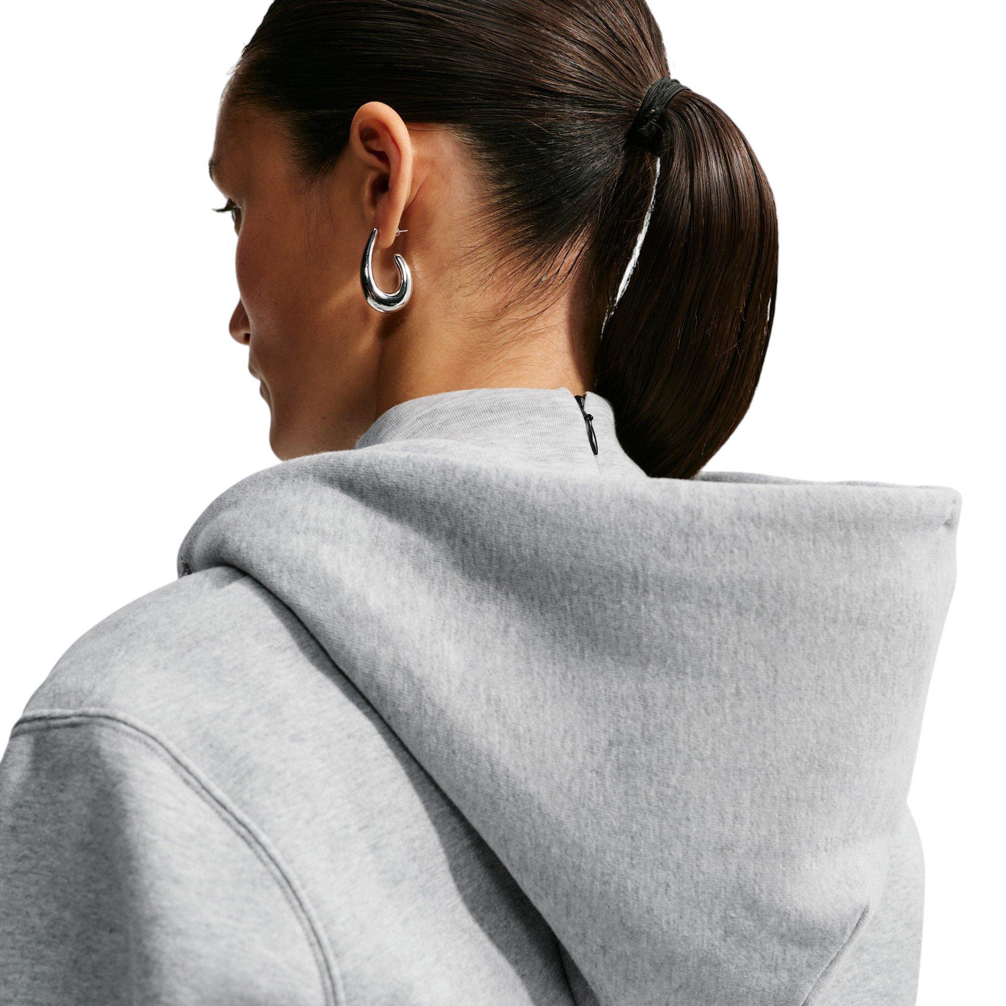 Nike Women's Studio Fleece Medium Weight Full-Zip Hooded Jacket - Grey - grey