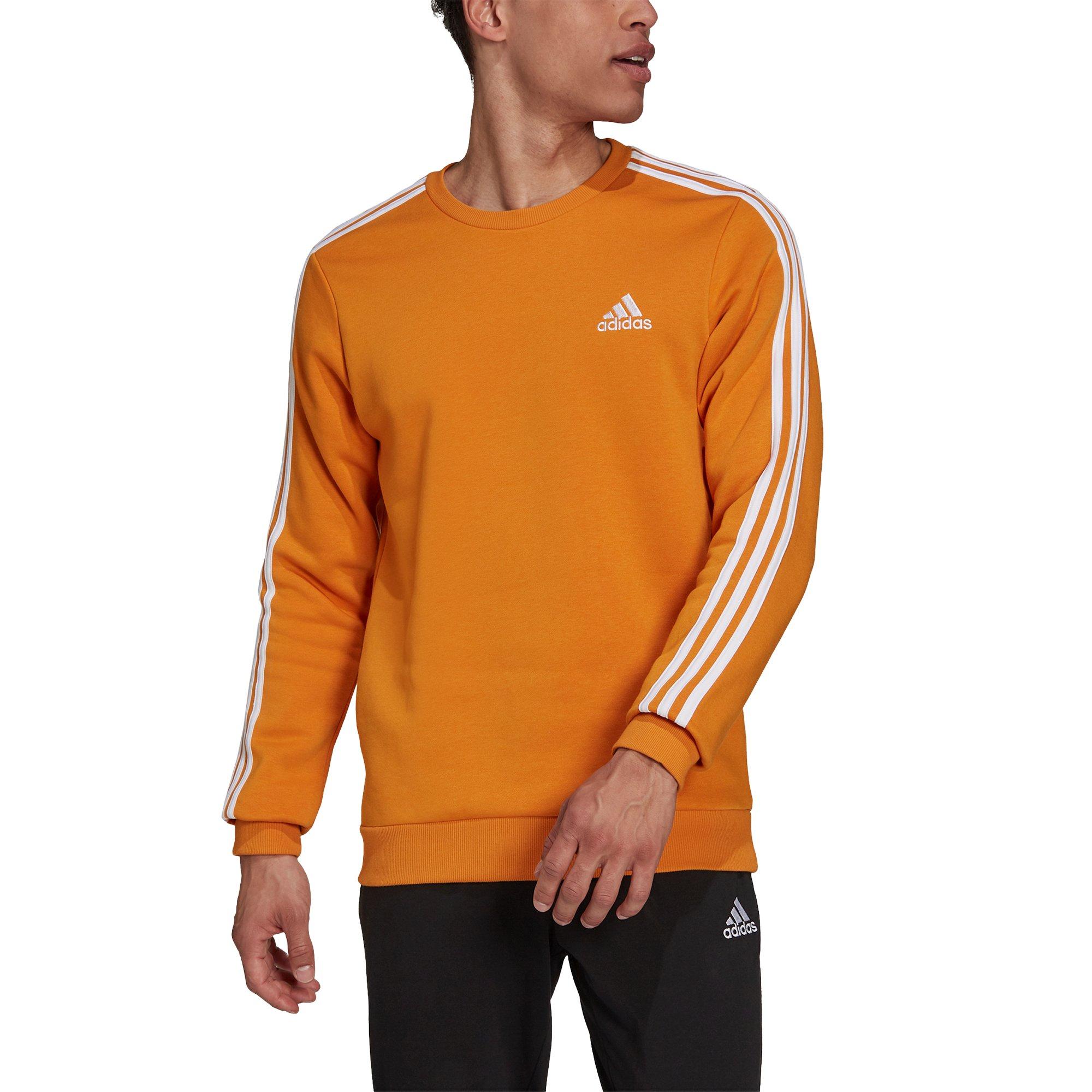 Adidas originals three hot sale stripe sweatshirt in orange