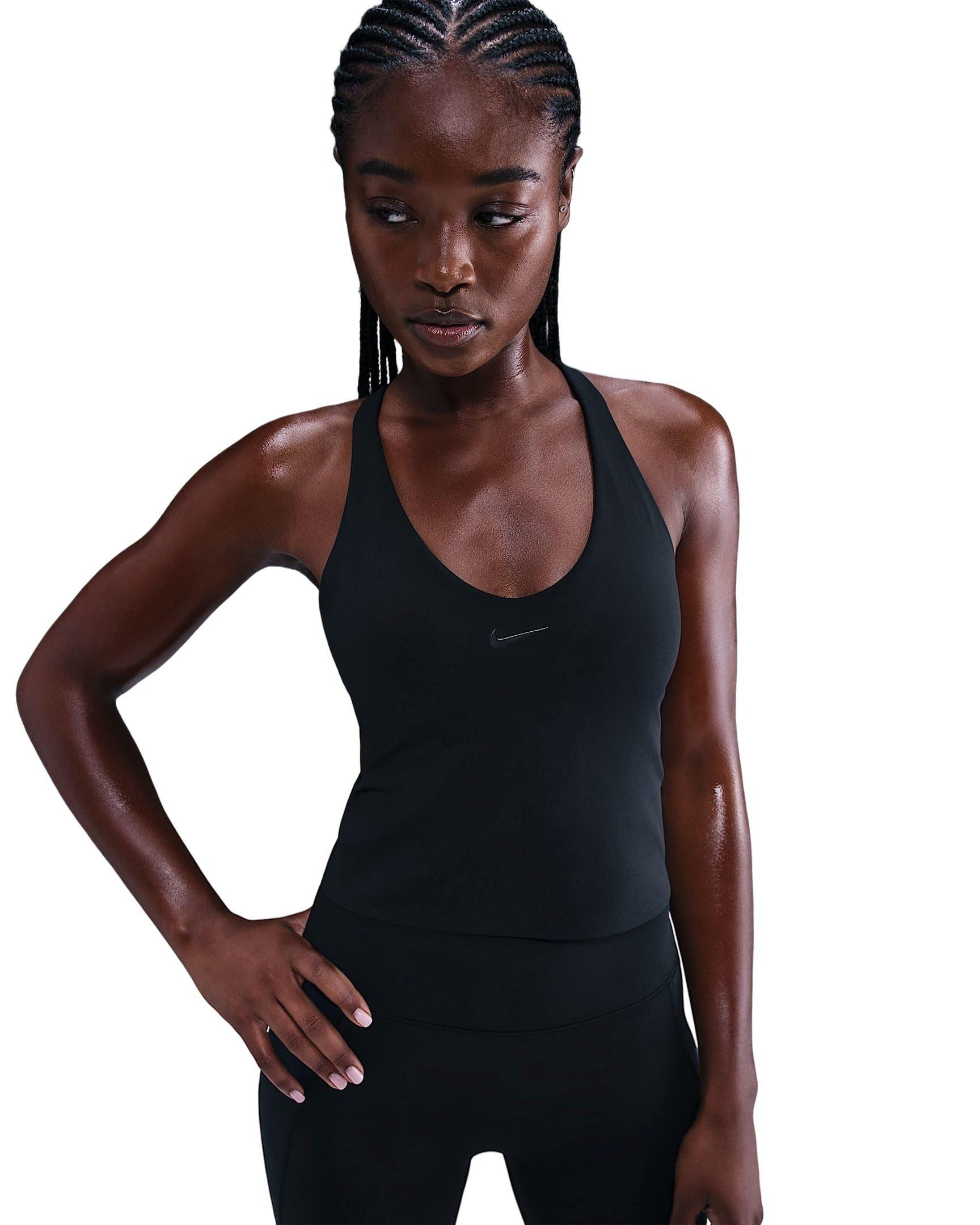 Nike Women's Universa Medium-Support Padded Sports Bra Tank -Black - BLACK Thumbnail View 1