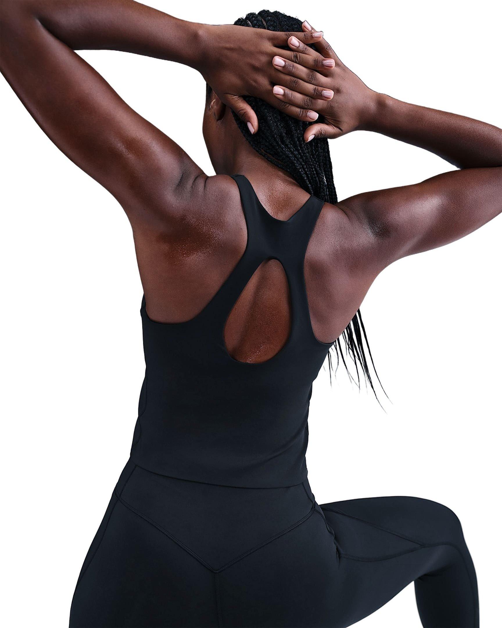 Nike Women's Universa Medium-Support Padded Sports Bra Tank - Black - BLACK Thumbnail View 2