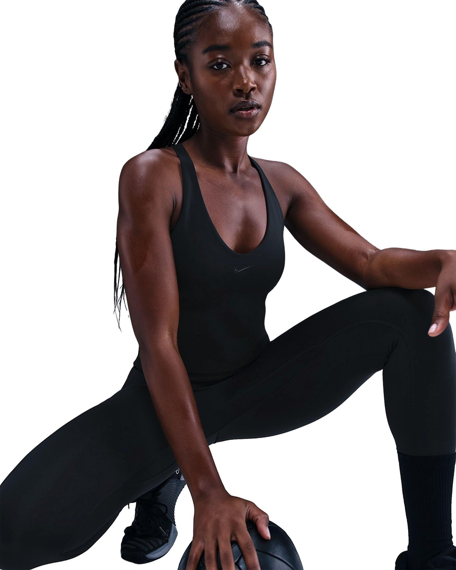 Nike Women's Universa Medium-Support Padded Sports Bra Tank - Black - BLACK Thumbnail View 3