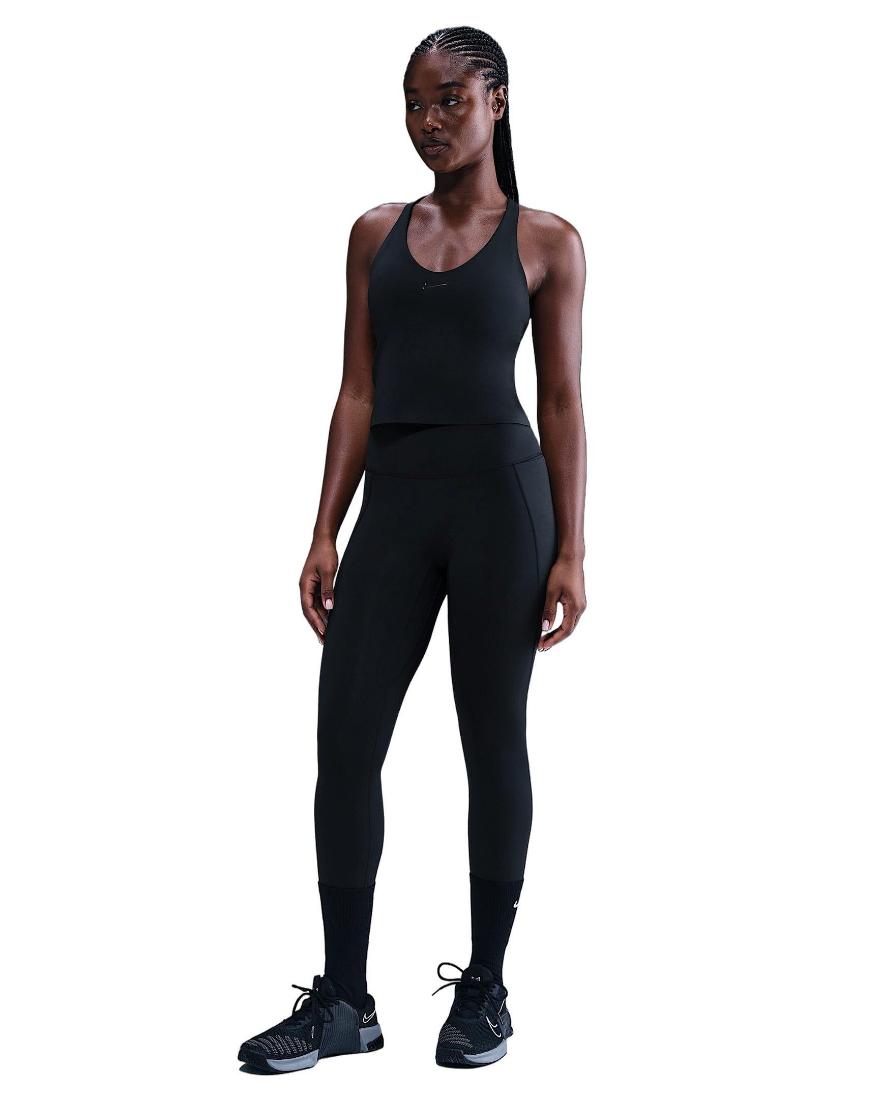 Nike Women's Universa Medium-Support Padded Sports Bra Tank -Black - BLACK Thumbnail View 4