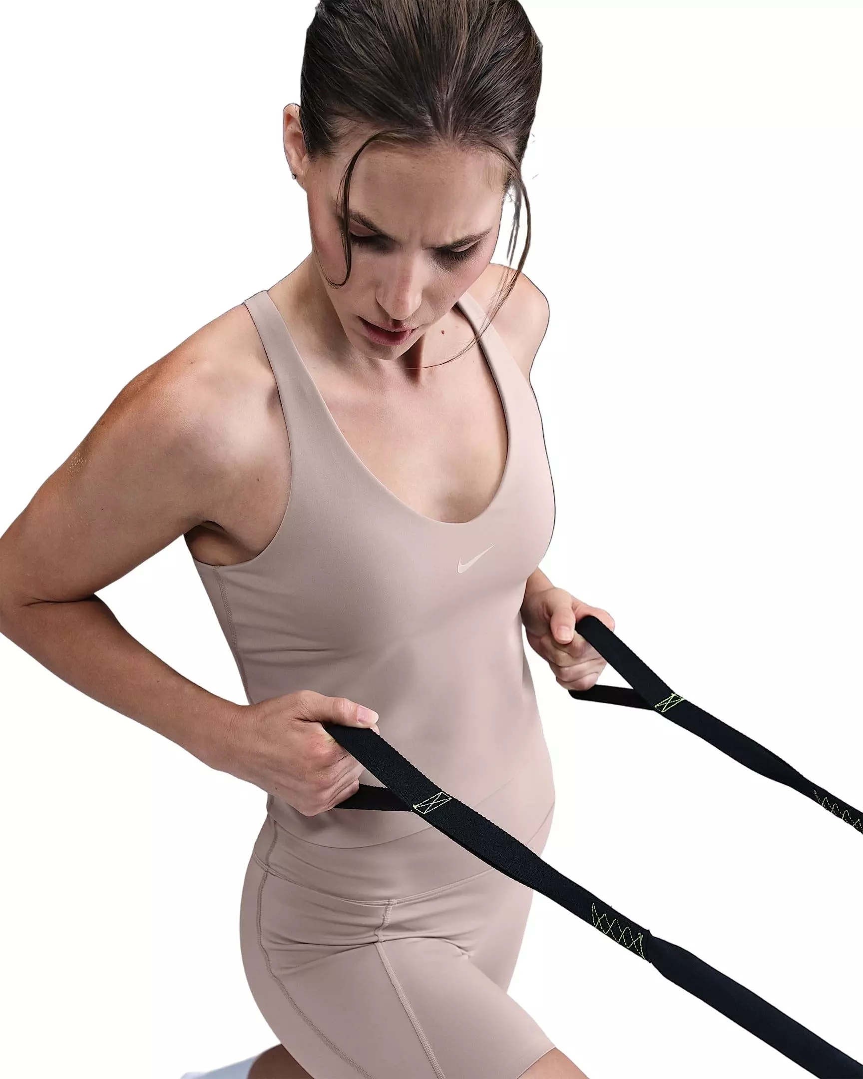 Nike Women's Universa Medium-Support Padded Sports Bra Tank -Malt Brown - MALT BROWN