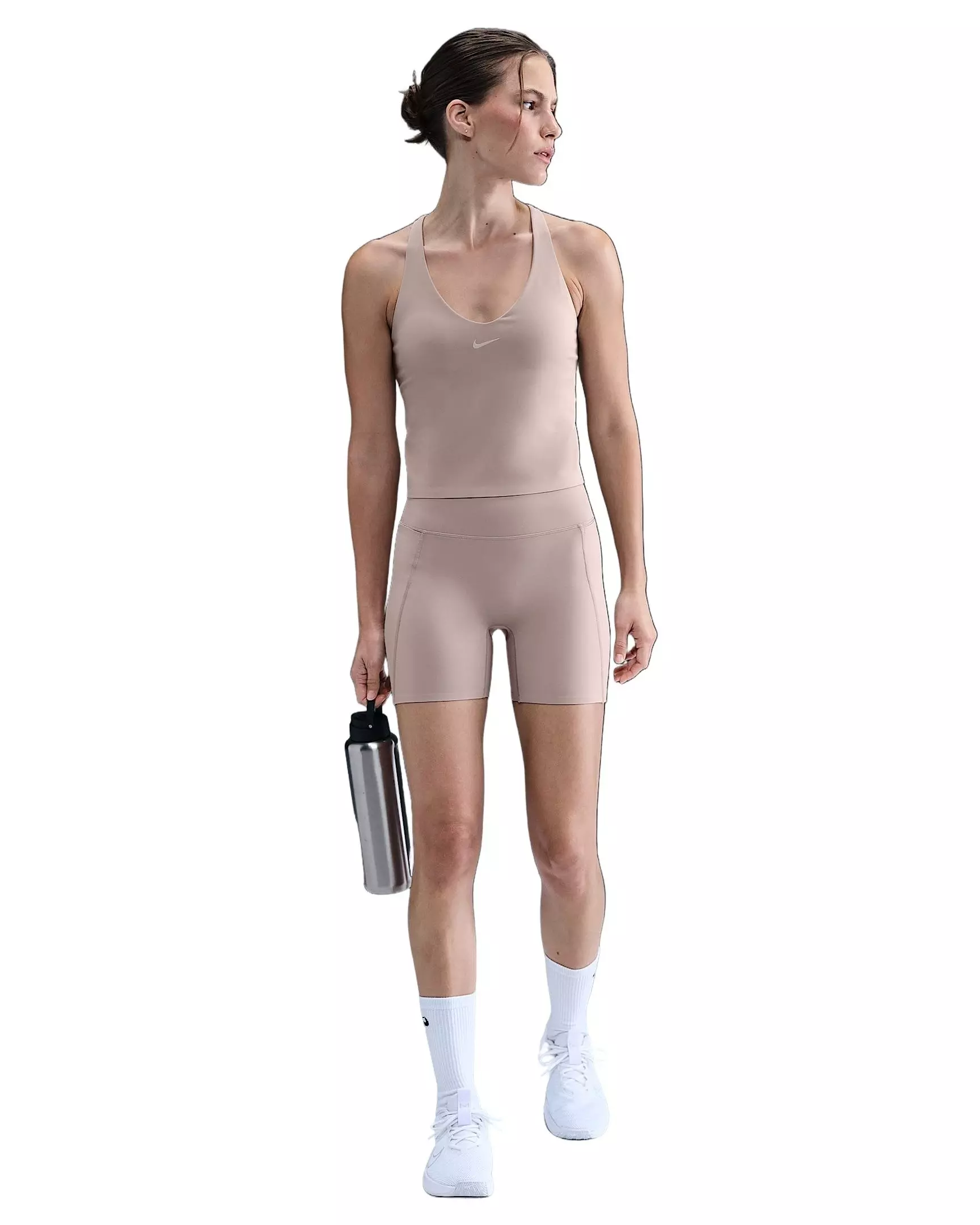 Nike Women's Universa Medium-Support Padded Sports Bra Tank -Malt Brown - MALT BROWN