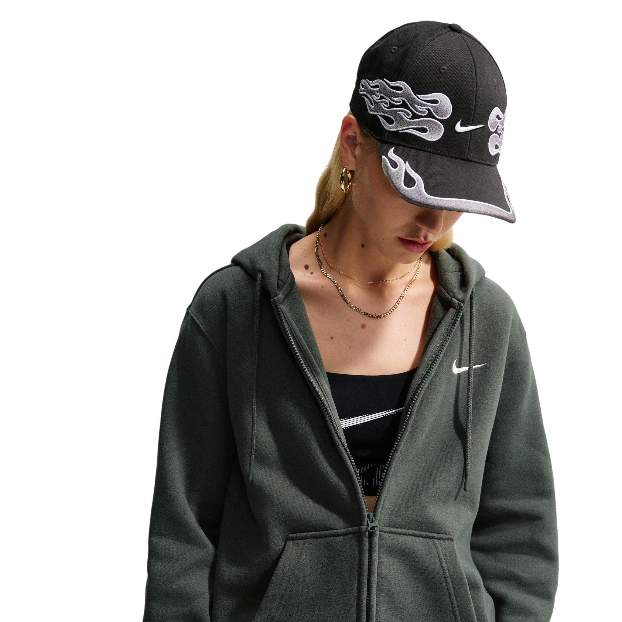 Nike Women's Studio Fleece Medium Weight Full-Zip Hooded Jacket - Green - GREEN