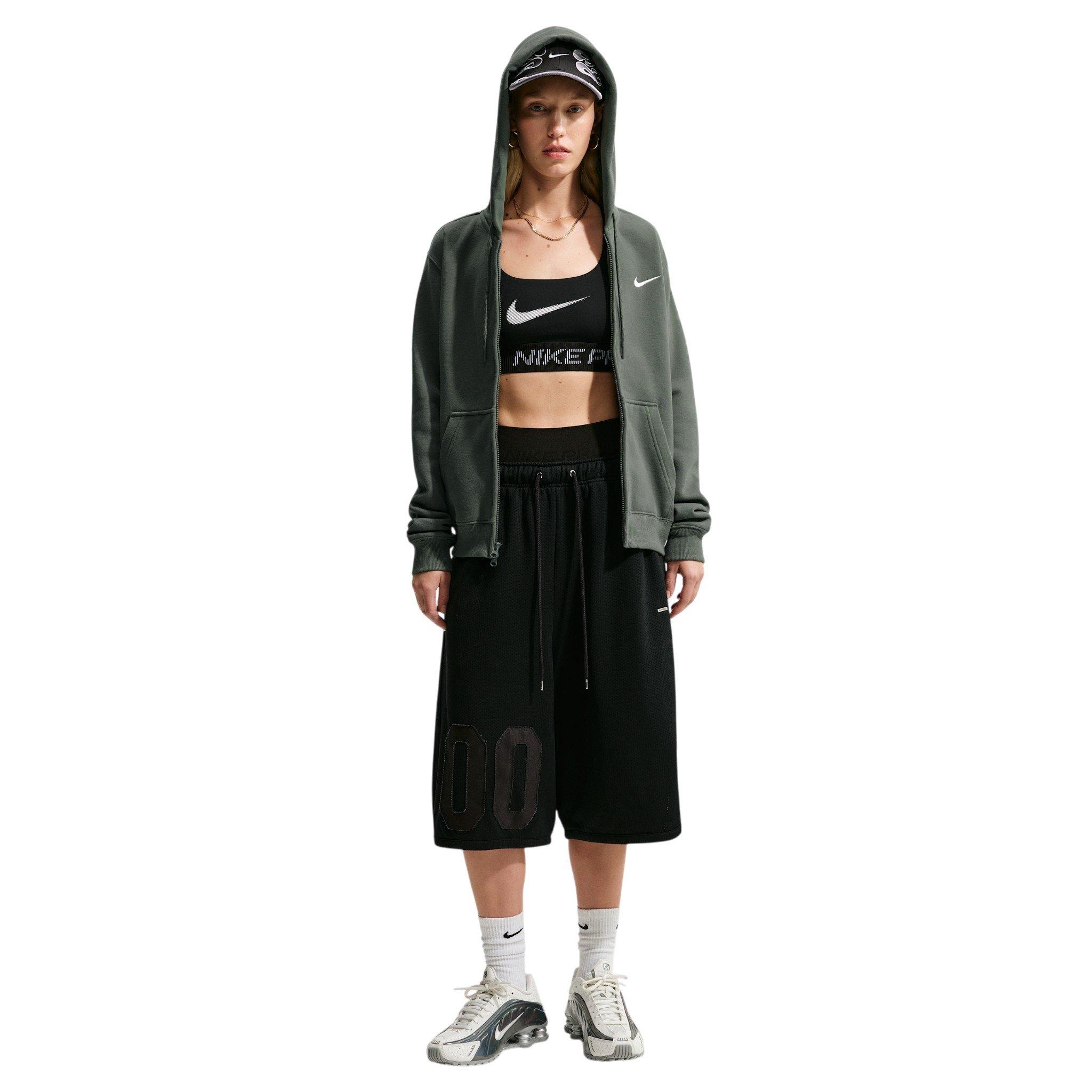 Nike Women's Studio Fleece Medium Weight Full-Zip Hooded Jacket - Green - GREEN