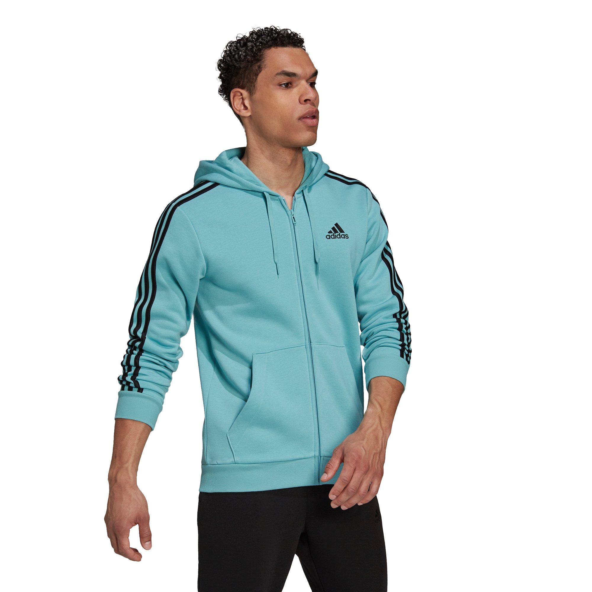 adidas 3 stripe zip up hoodie