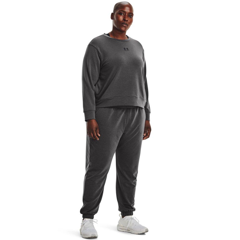 Under Armour Women's Rival Terry Joggers - Grey/Black - GREY/BLACK Thumbnail View 4