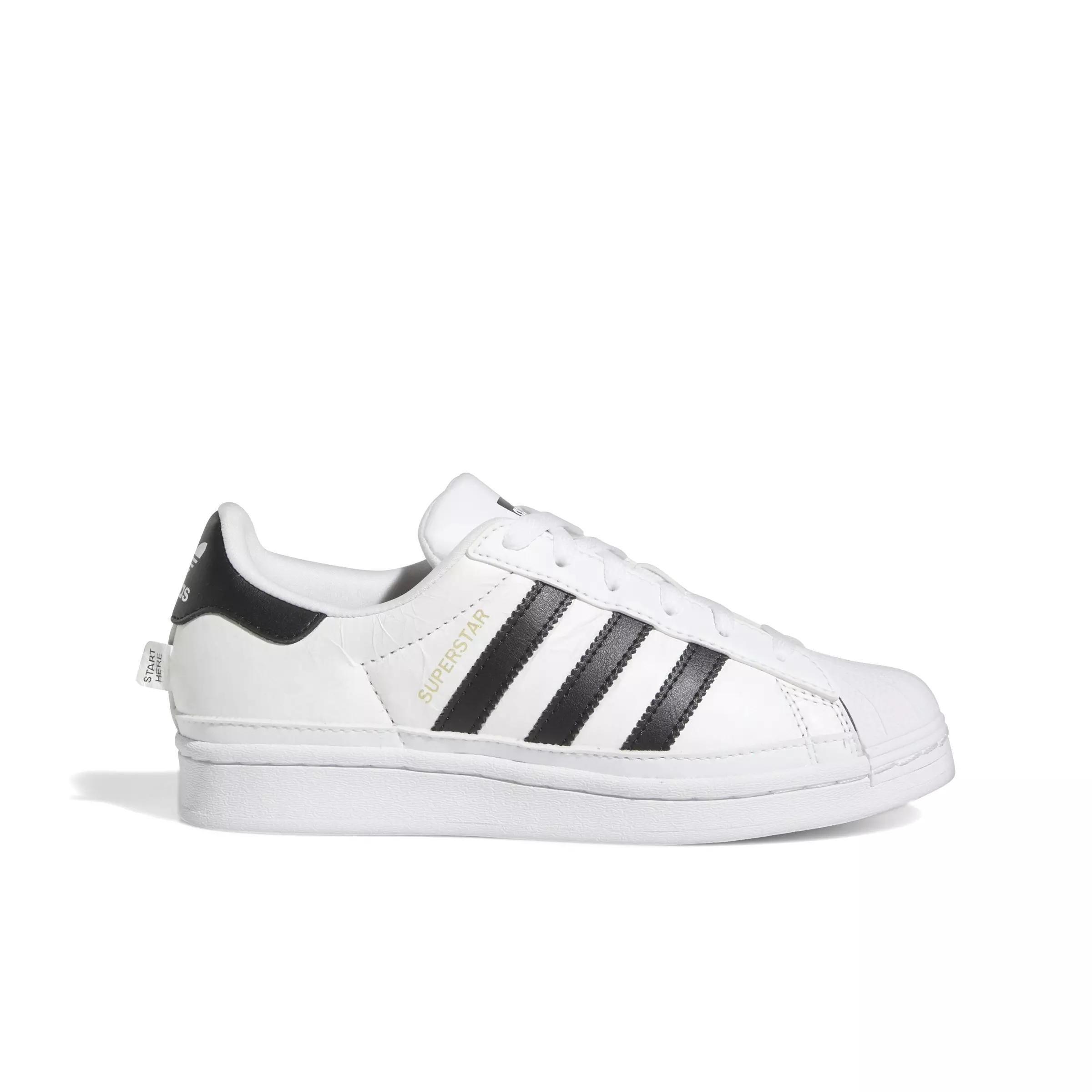 adidas Originals Superstar "Ftwr White/Core Black/Gold Metallic" Grade School Girls' Shoe - WHITE/BLACK/GOLD