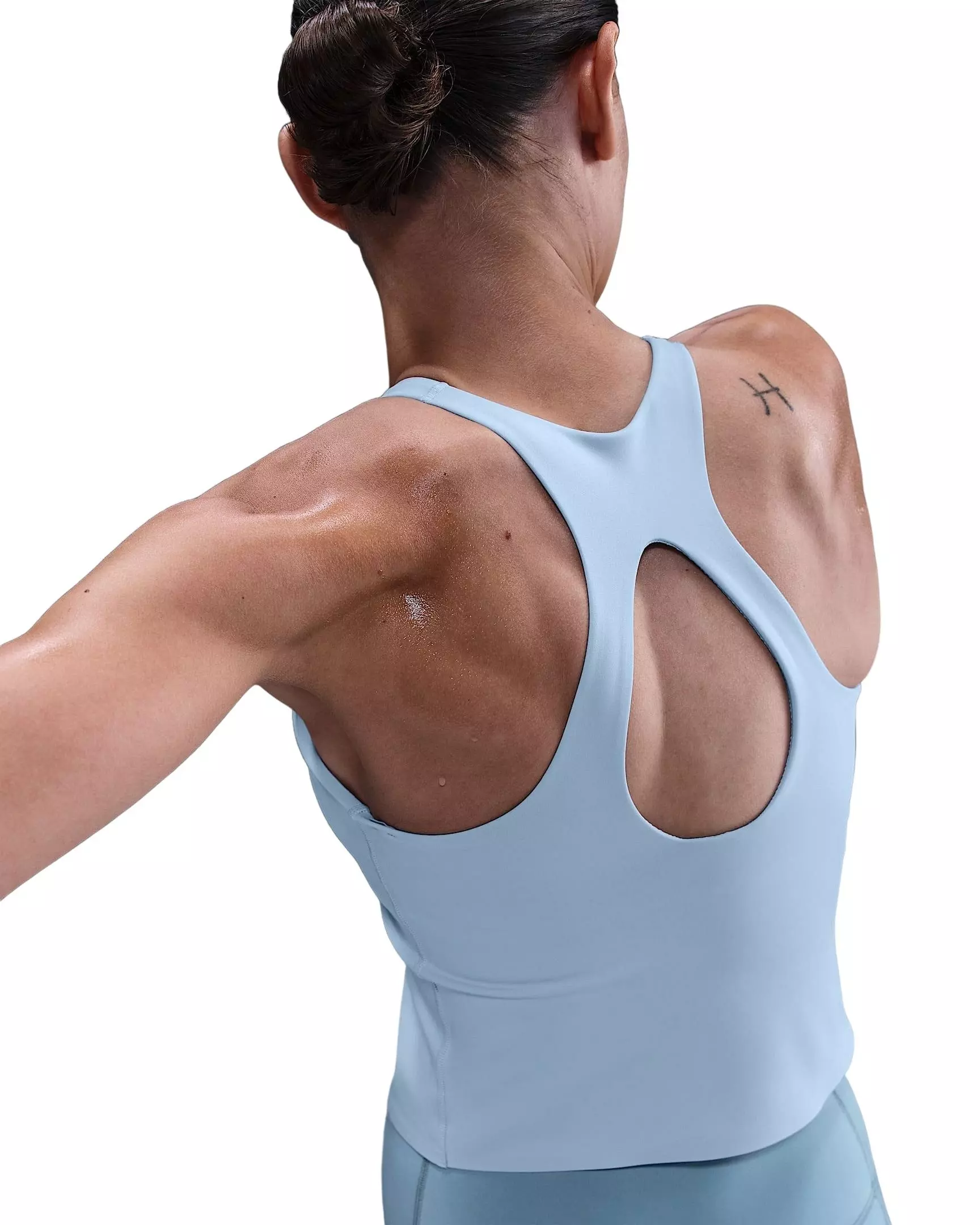 Nike Women's Universa Medium-Support Padded Sports Bra Tank -Lt Blue - LT BLUE