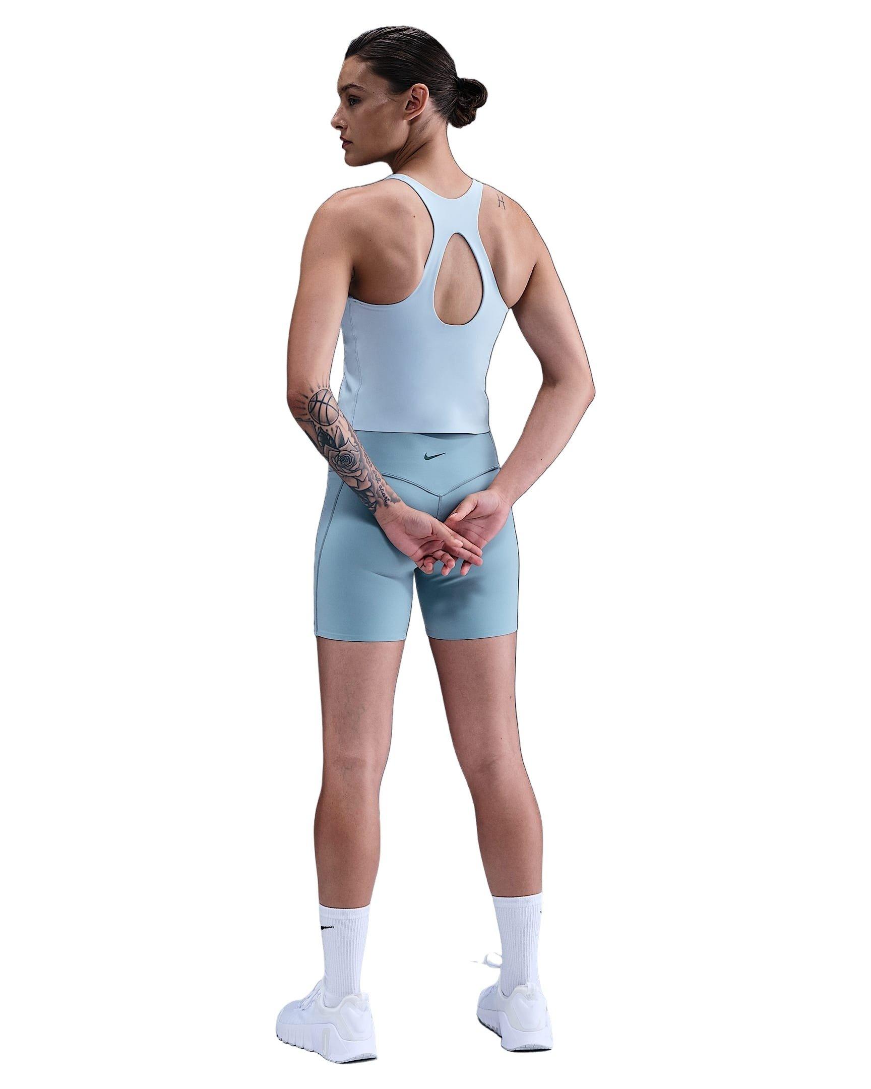 Nike Women's Universa Medium-Support Padded Sports Bra Tank -Lt Blue - LT BLUE Thumbnail View 5