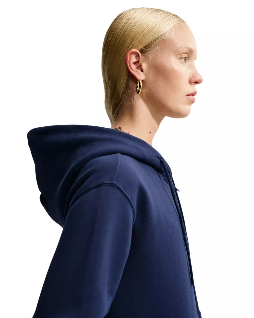 Nike Women's Studio Fleece Medium Weight Full-Zip Hooded Jacket - Navy - NAVY