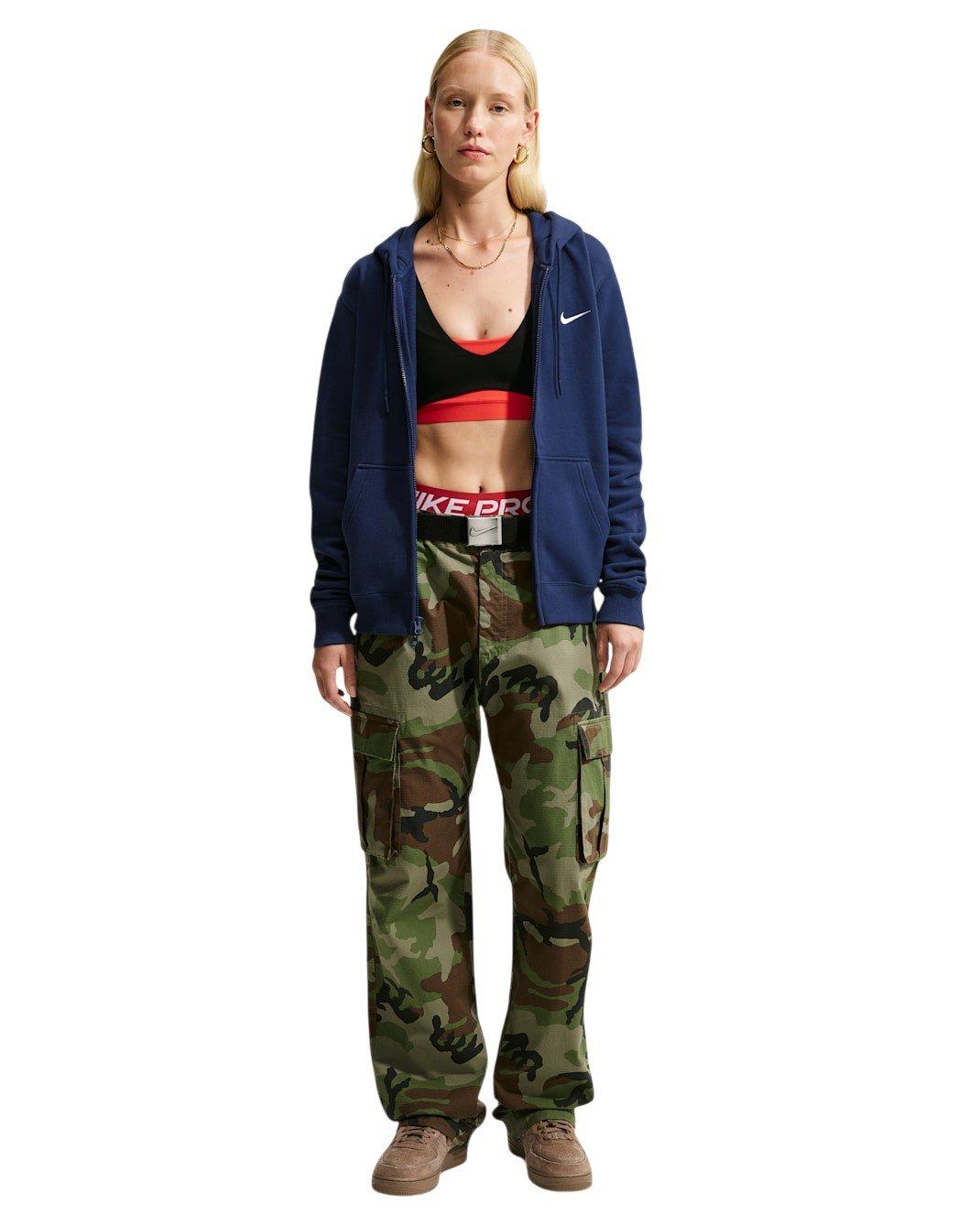 Nike Women's Studio Fleece Medium Weight Full-Zip Hooded Jacket - Navy - NAVY