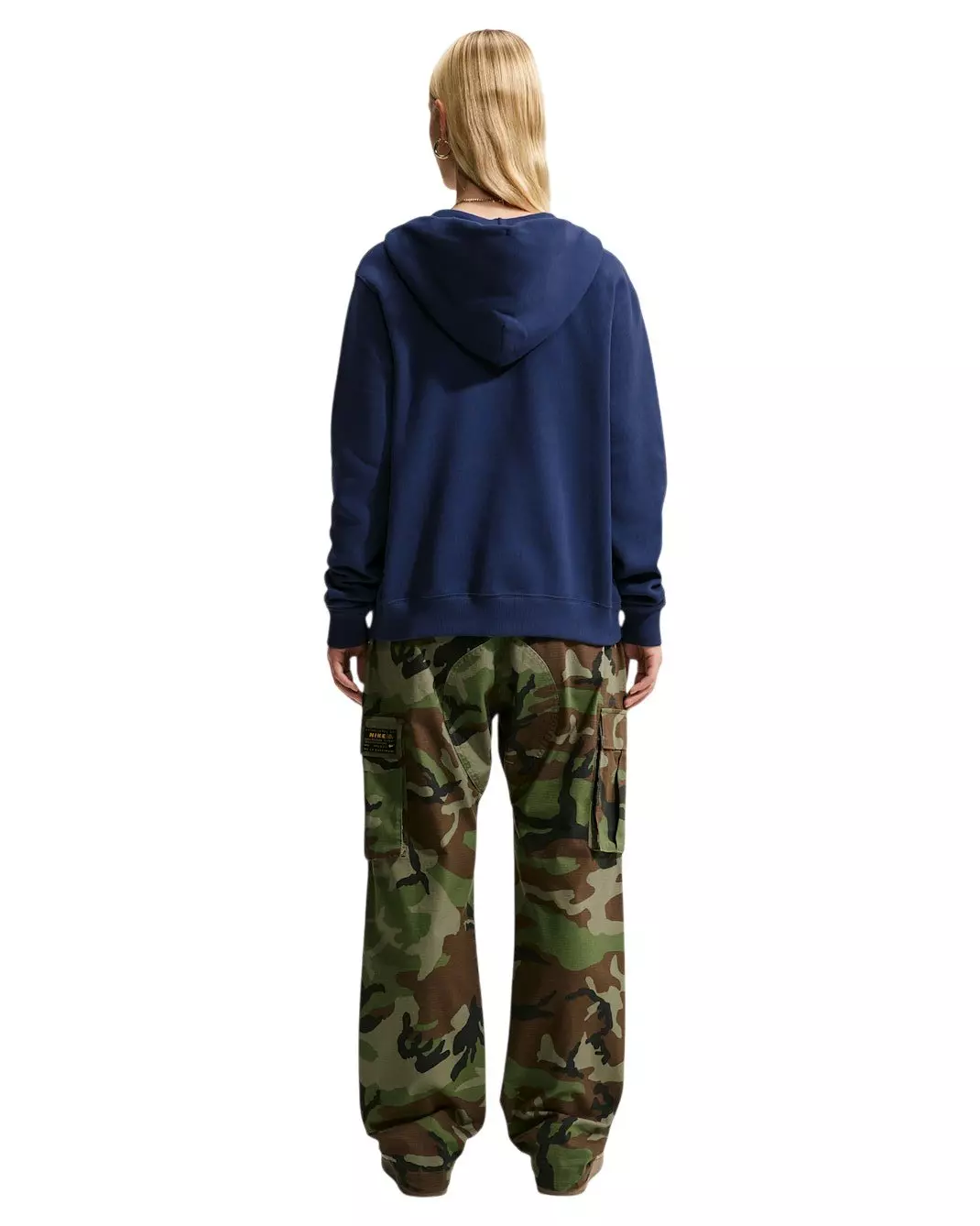 Nike Women's Studio Fleece Medium Weight Full-Zip Hooded Jacket - Navy - NAVY