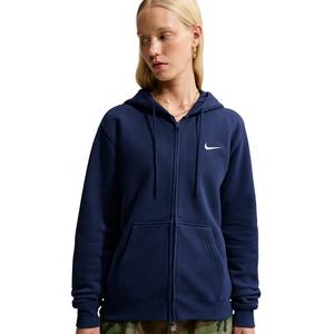 Nike Women's Studio Fleece Medium Weight Full-Zip Hooded Jacket - Navy - NAVY