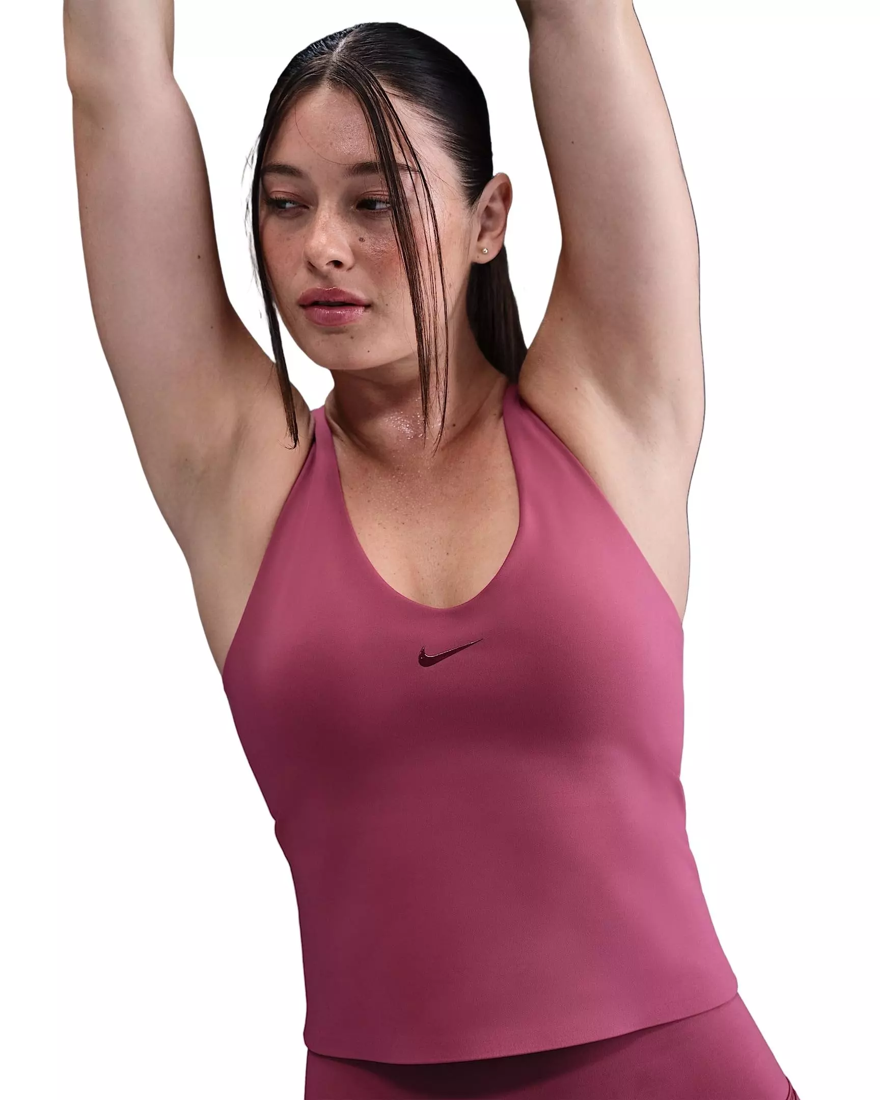 Nike Women's Universa Medium-Support Padded Sports Bra Tank - Beet Purple - BEET PURPLE