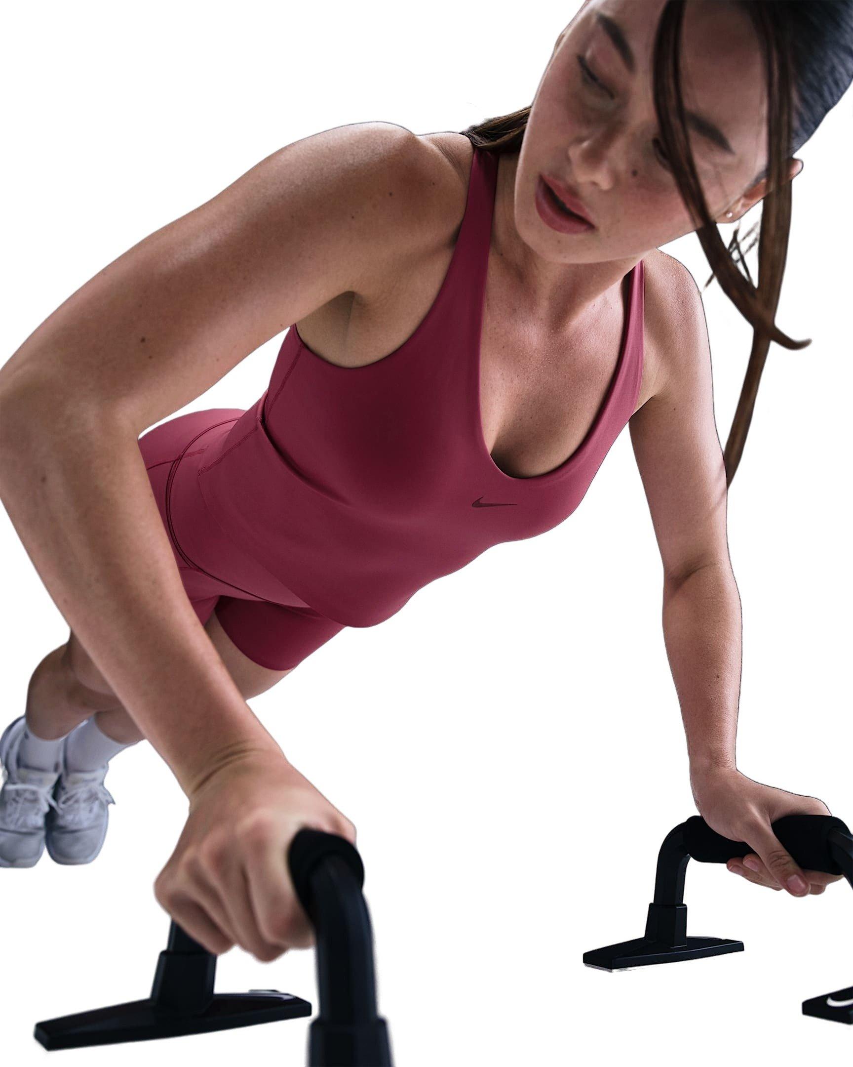 Nike Women's Universa Medium-Support Padded Sports Bra Tank -Beet Purple - BEET PURPLE Thumbnail View 3