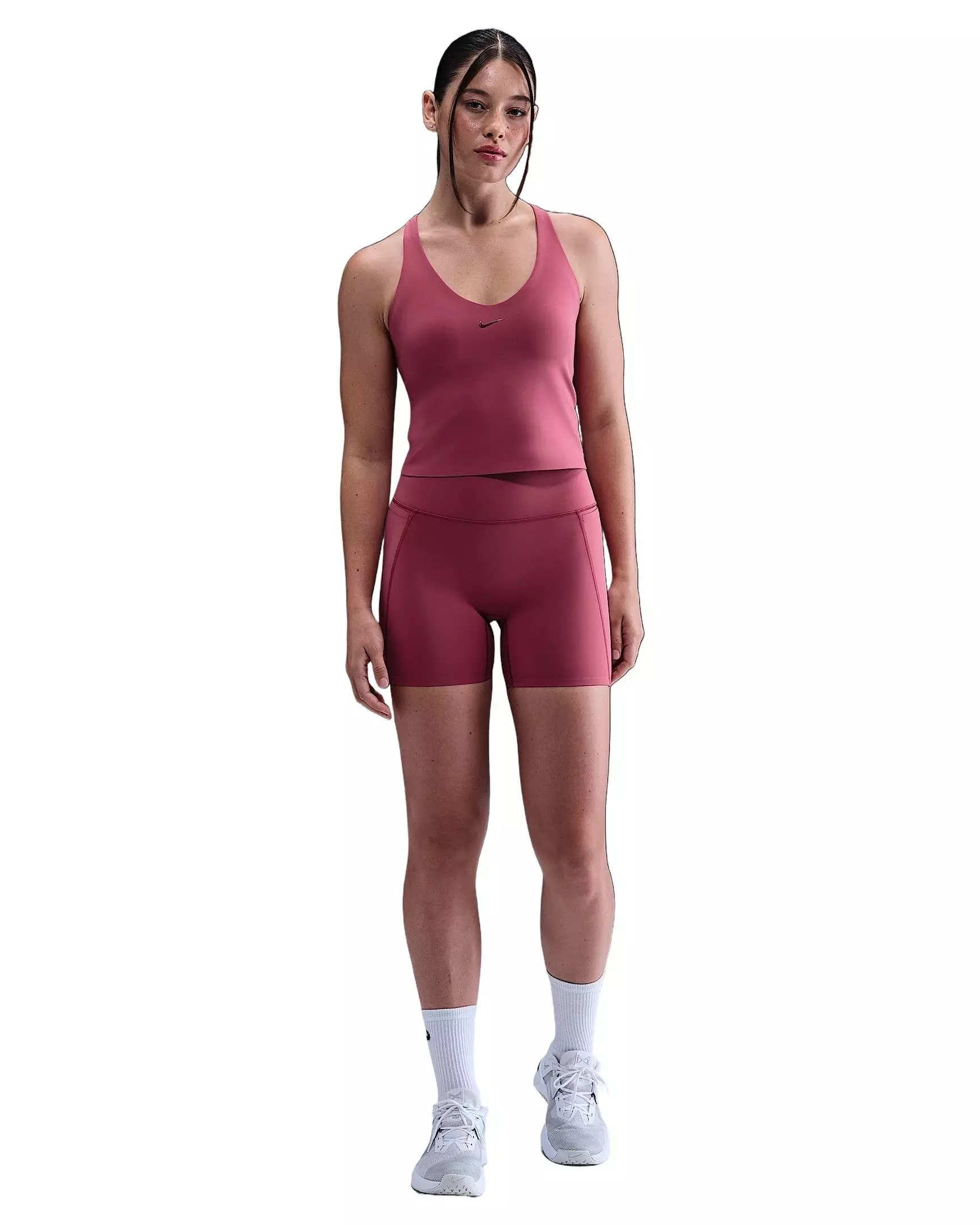 Nike Women's Universa Medium-Support Padded Sports Bra Tank - Beet Purple - BEET PURPLE