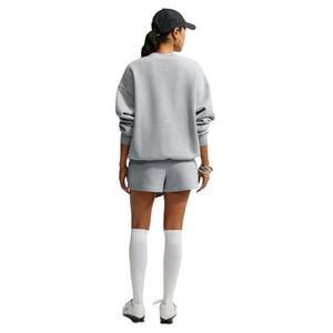 Nike Women's Studio Fleece Med-Weight "Graphic Pack" Oversized Embossed Crew - Grey - GREY