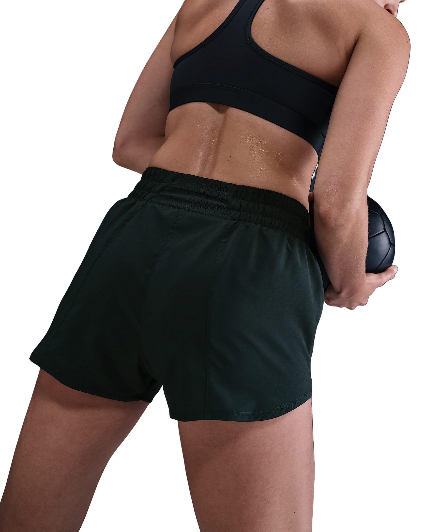Nike One Women's Dri-FIT Mid-Rise 3" Brief-Lined Shorts - Seaweed Green - SEAWEED GREEN Thumbnail View 2