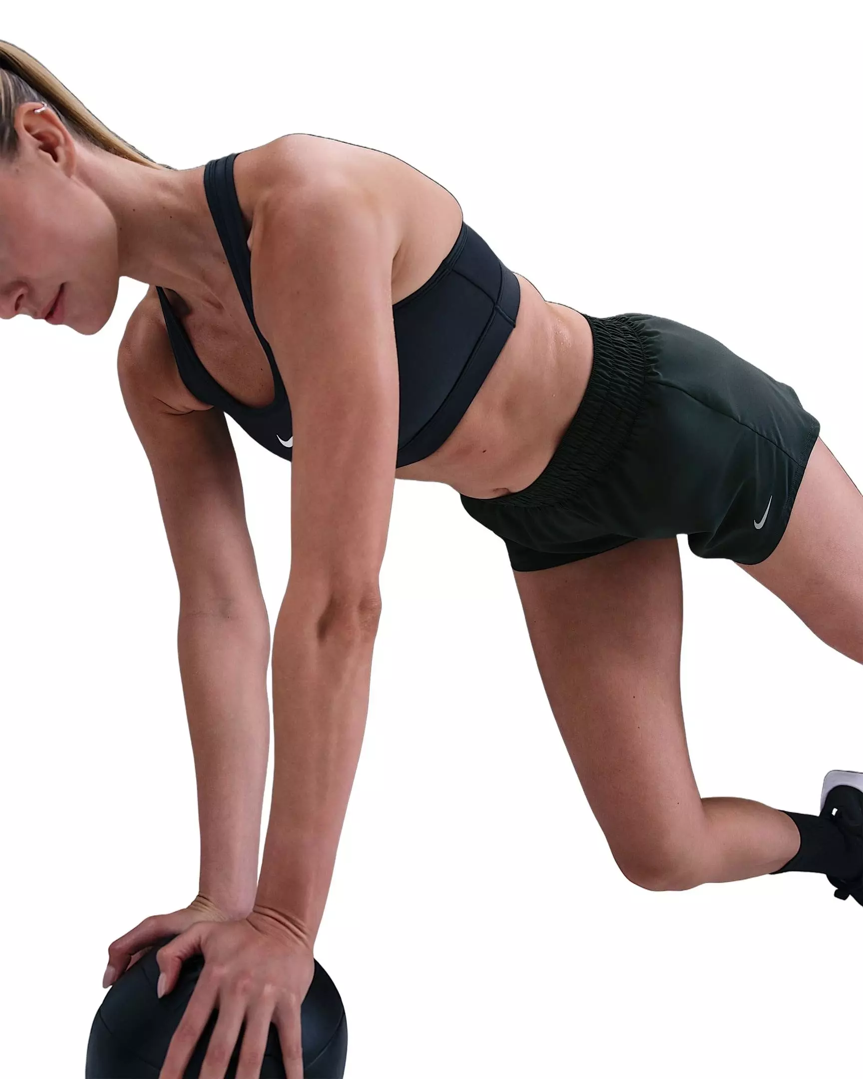 Nike One Women's Dri-FIT Mid-Rise 3" Brief-Lined Shorts - Seaweed Green - SEAWEED GREEN