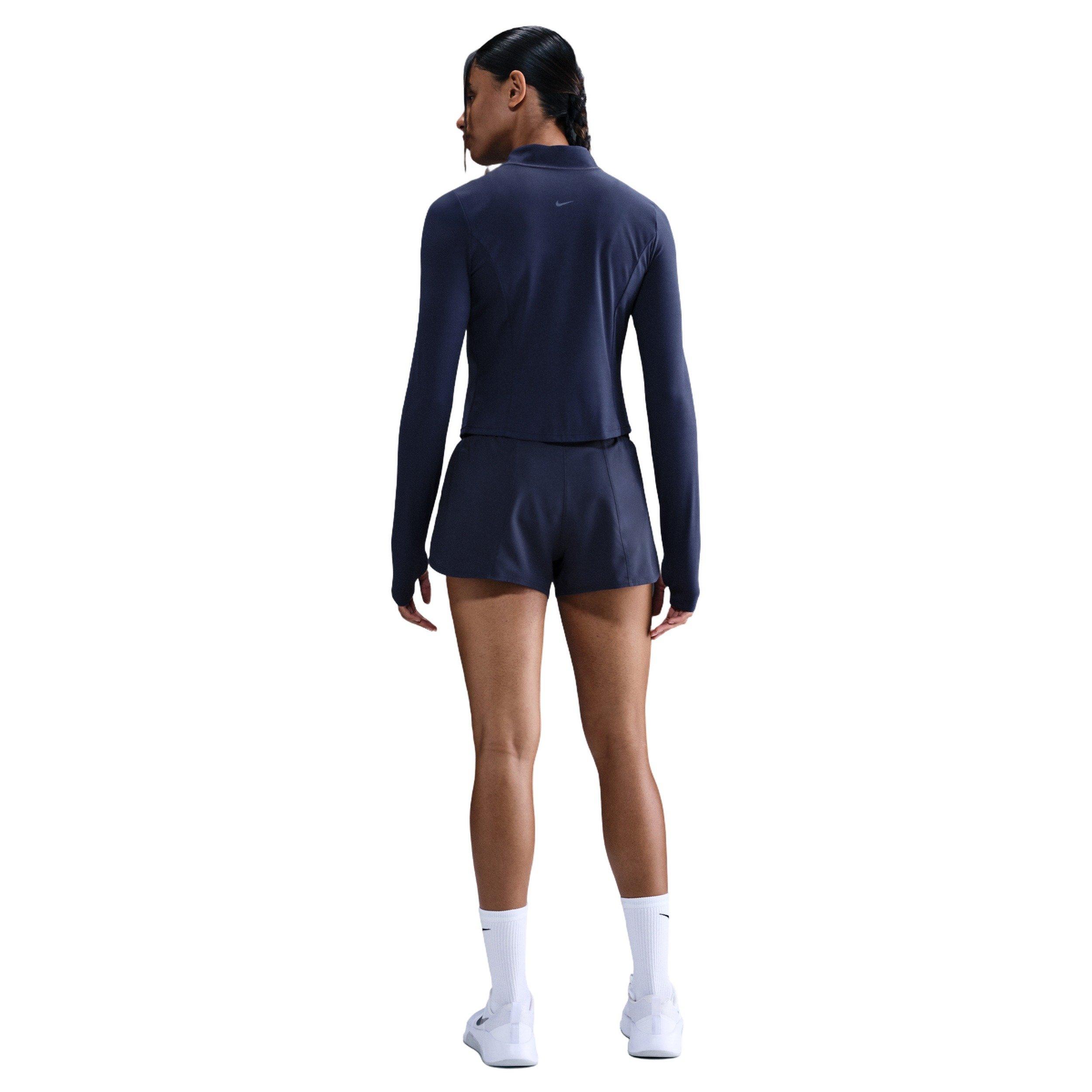 Nike One Women's Dri-FIT Mid-Rise 3" Brief-Lined Shorts -Navy - NAVY Thumbnail View 2