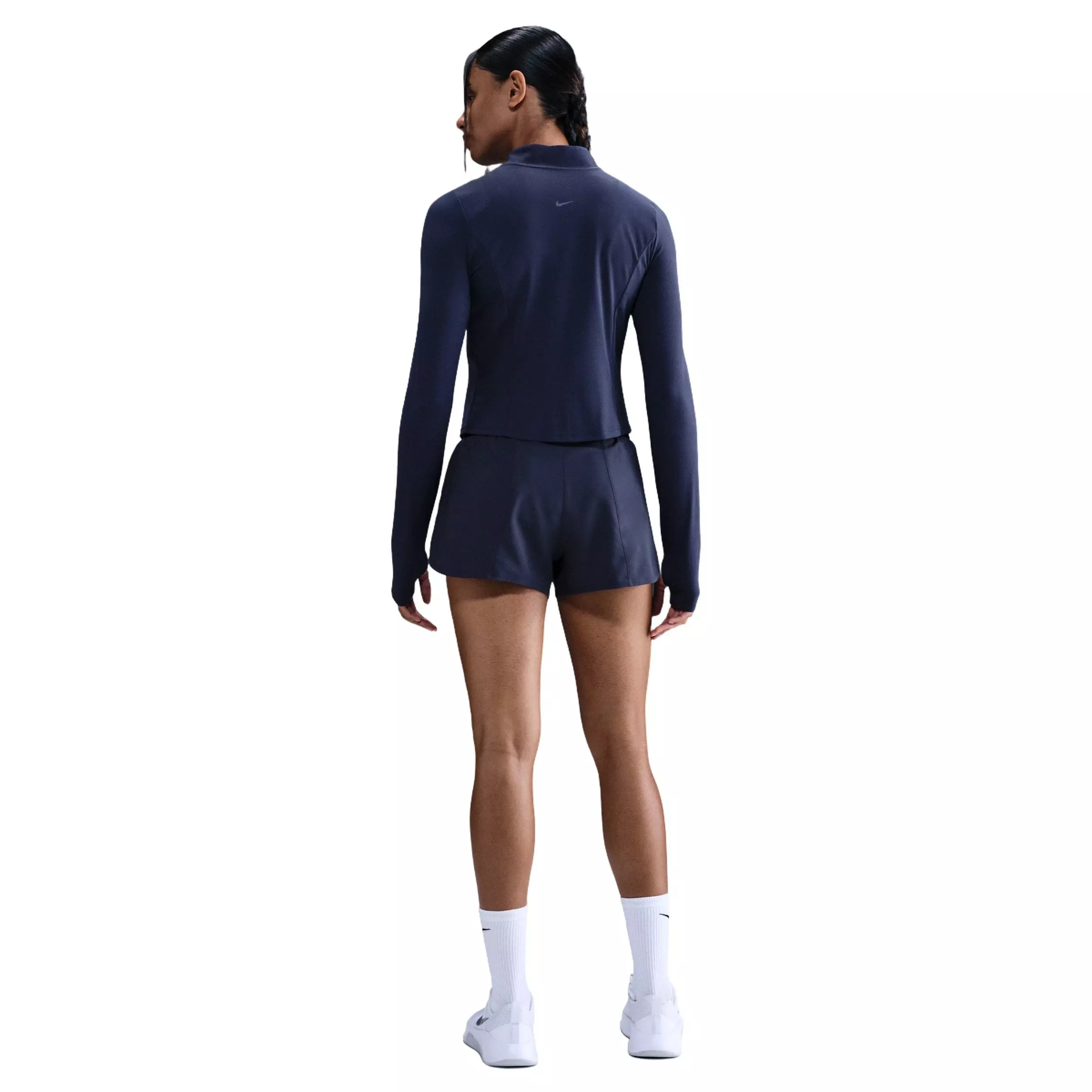 Nike One Women's Dri-FIT Mid-Rise 3" Brief-Lined Shorts -Navy - NAVY