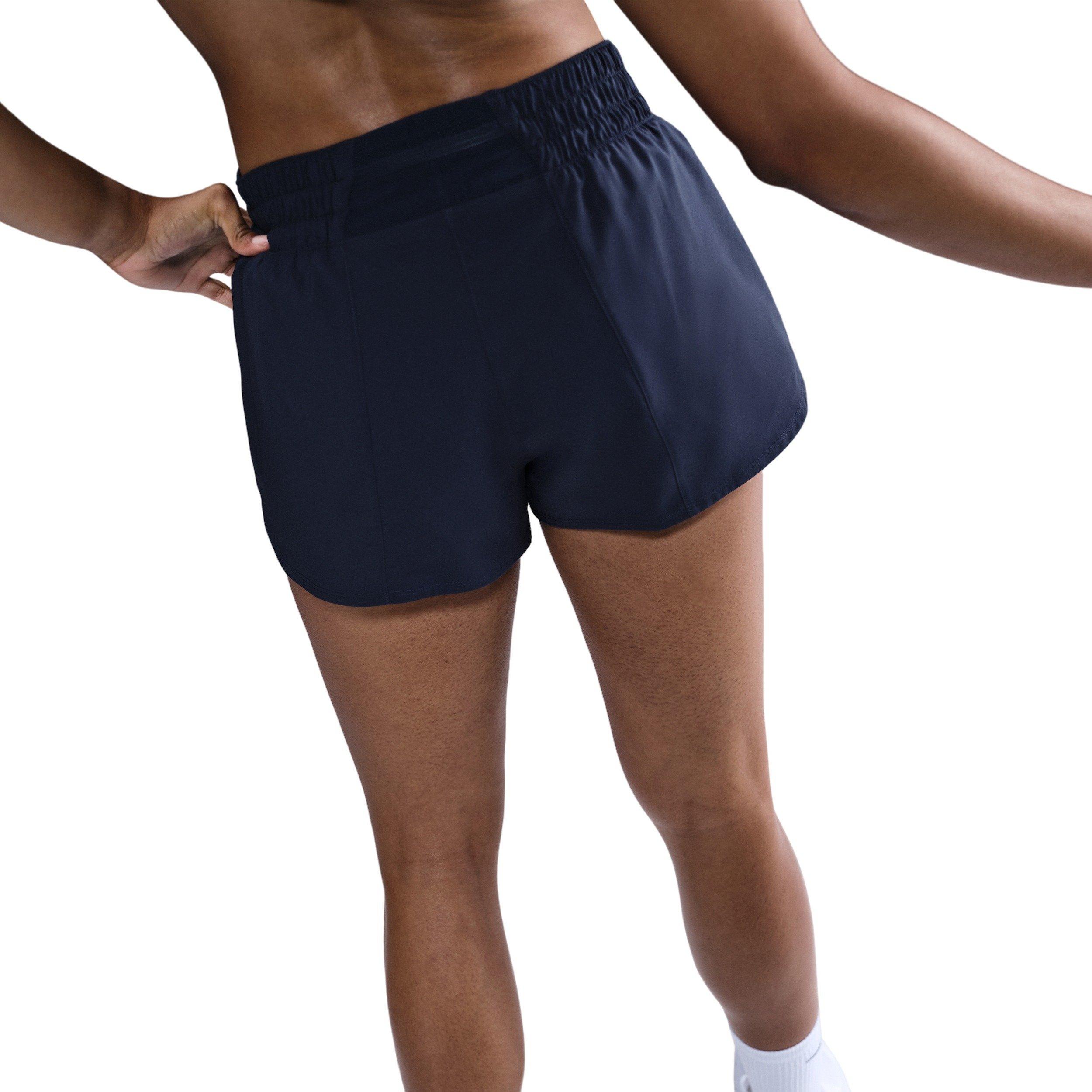 Nike One Women's Dri-FIT Mid-Rise 3" Brief-Lined Shorts -Navy - NAVY Thumbnail View 4