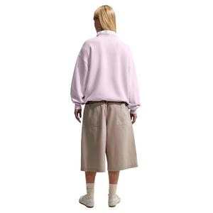 Nike Women's Studio Fleece Med-Weight "Graphic Pack" Oversized Embossed Crew - Bleached Lilac - BLEACHED LILAC 