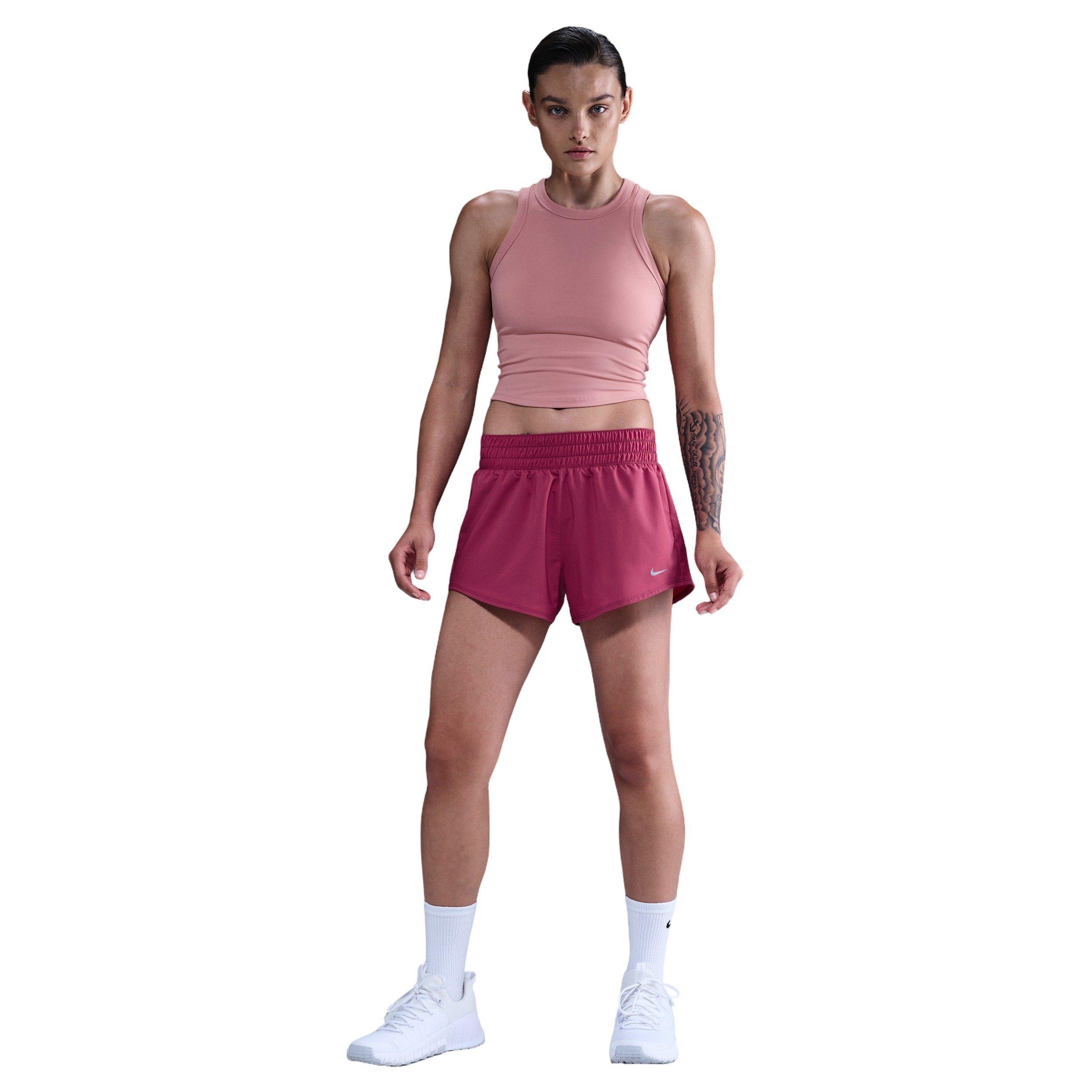 Nike One Women's Dri-FIT Mid-Rise 3" Brief-Lined Shorts -Beet Purple - BEET PURPLE Thumbnail View 1